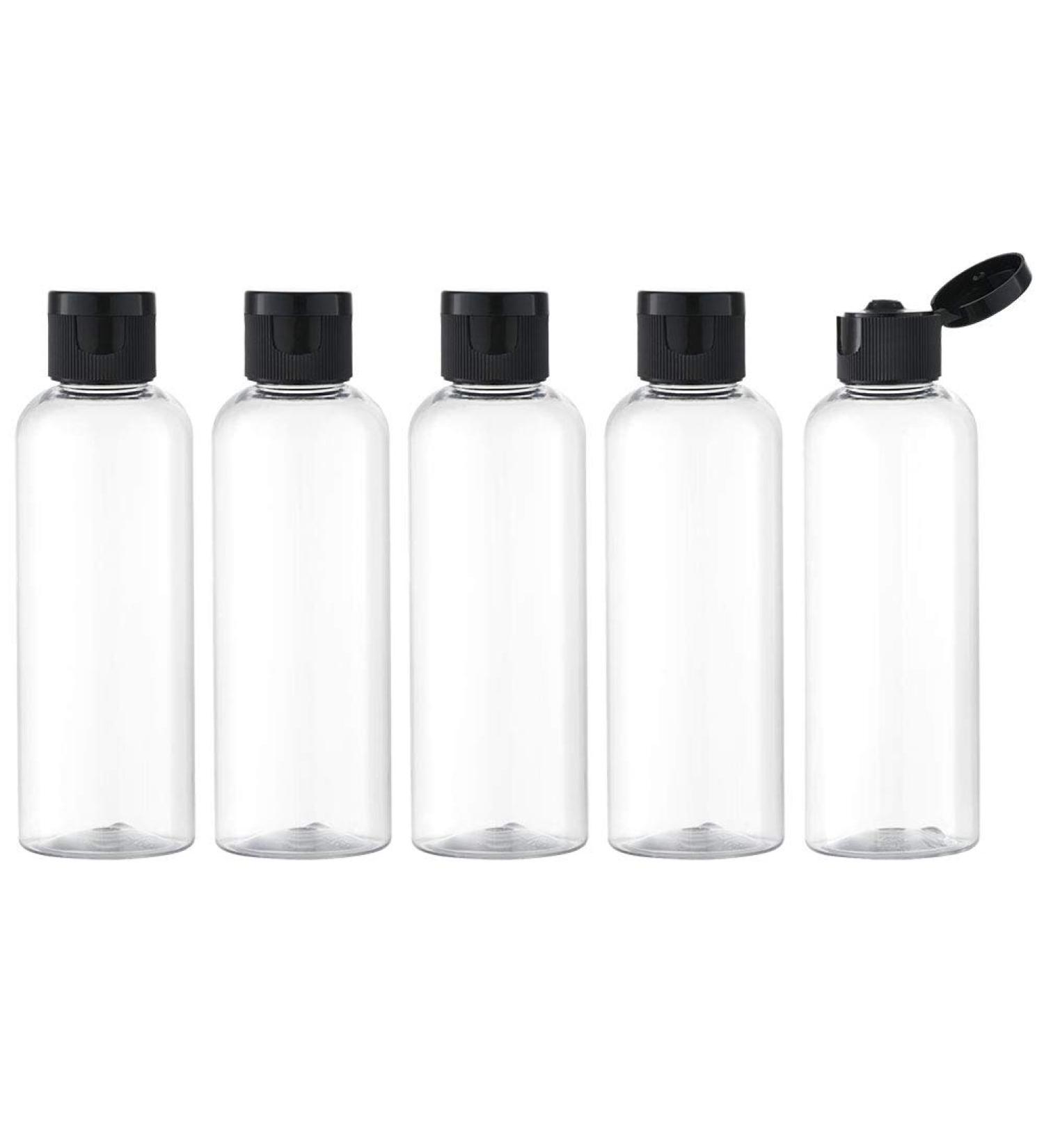 TOUREAL 100ML Travel Bottles Set - 5 Empty Plastic Cosmetic Bottles with Funnel - Flip Cap Ideal for International Shipping - Buy Online on GoSupps.com