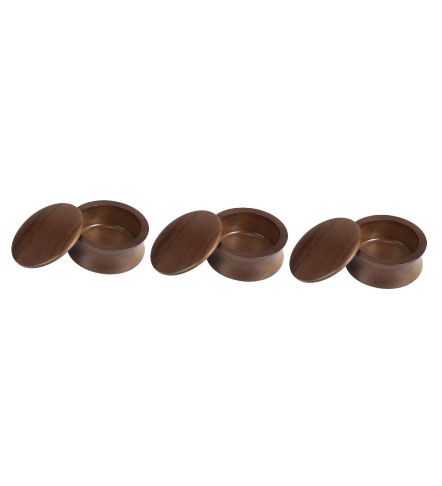 Magiclulu 3-St Shaving Bowl with Lid | Premium Men's Shaving Soap & Wooden Stand | Ideal for Foam & Beard Care - Buy Online on GoSupps.com