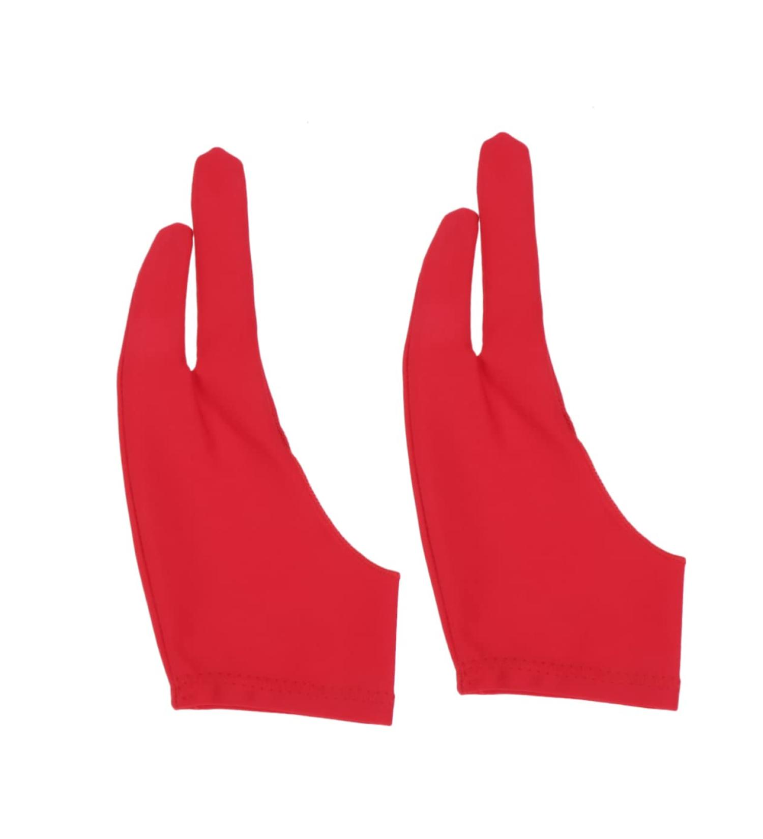 FRCOLOR Drawing Glove - 2 Pcs Art Gloves for Sketching Writing & Graphics | Gauntlet Style 2 Finger Mitten - Red Medium - Buy Online on GoSupps.com