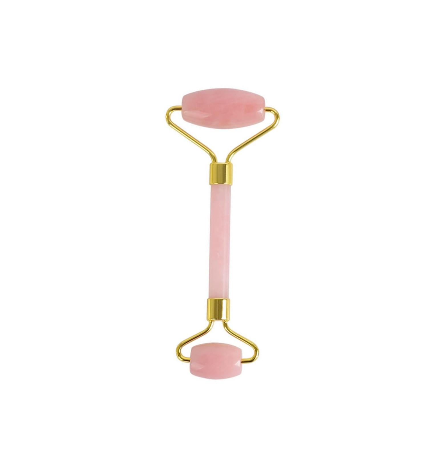 Crystal Stone Roller & Gua Sha Massage Tool - Reduce Puffiness & Improve Wrinkles for Eyes Face & Neck | Anti-Aging Slimming & Firming (Pink - Buy Online on GoSupps.com