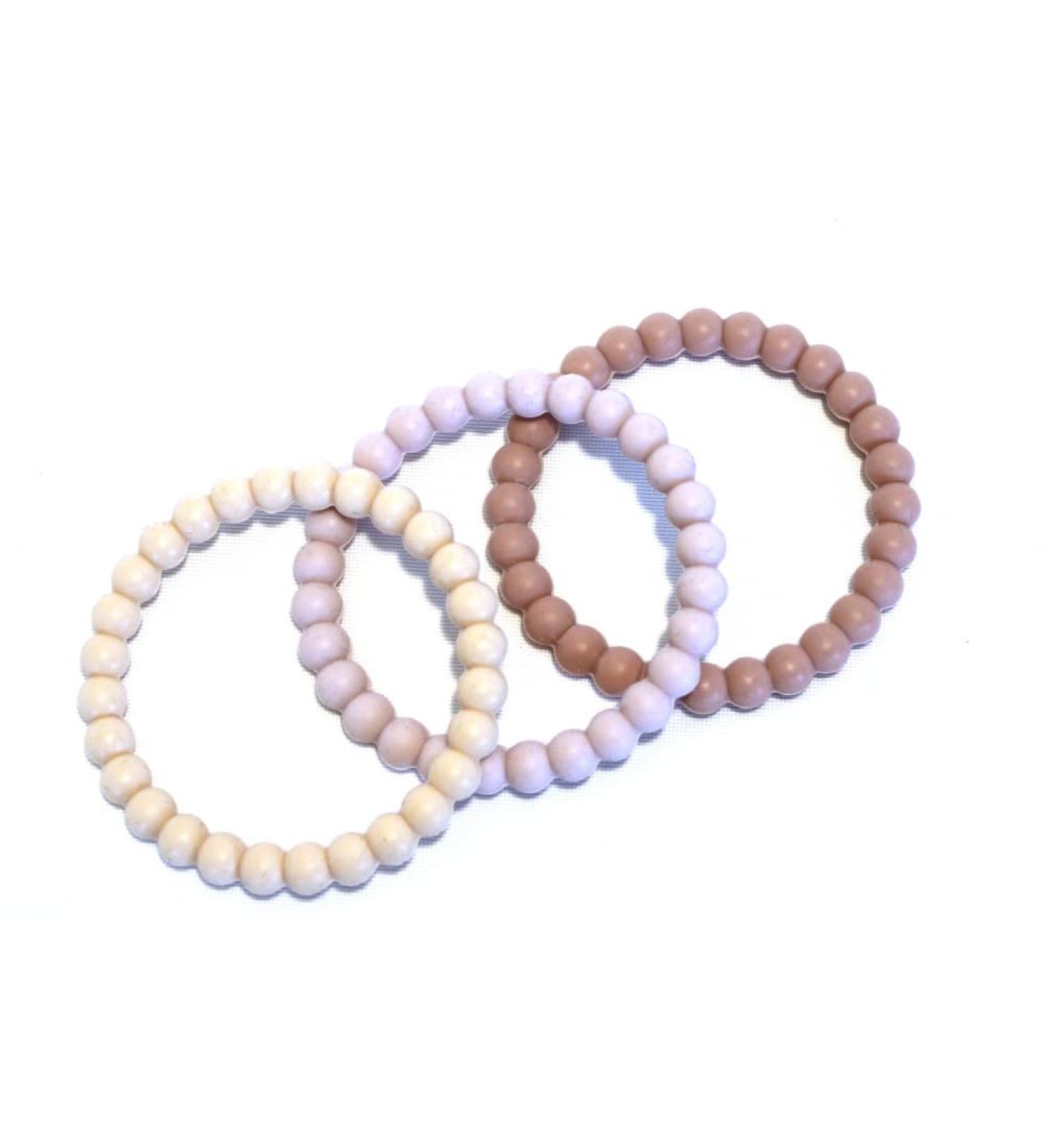 ohlivia Janne Teething Ring Set of 3 - Dusty Ros Mystic Lilac & Cosmic Latte | Safe Stylish Teething Solution for Girls - International Shipping Available - Buy Online on GoSupps.com
