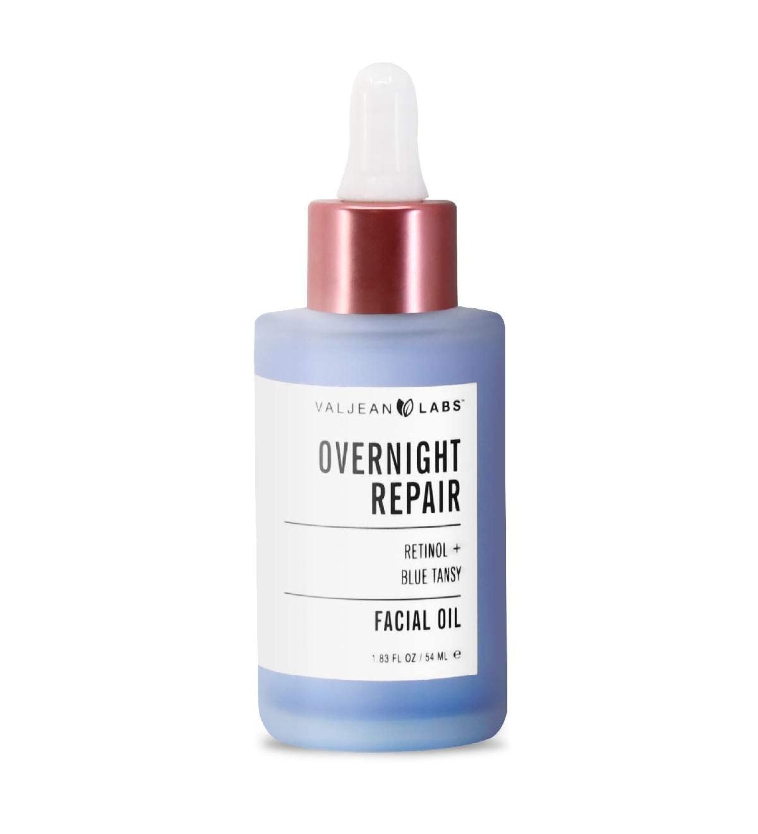 Valjean Labs Overnight Repair Facial Oil | With Blue Tansy | Helps to Even Skintone Calm and Soothe Redness | Cruelty Free Vegan Made in USA (54 ml) - Buy Online on GoSupps.com
