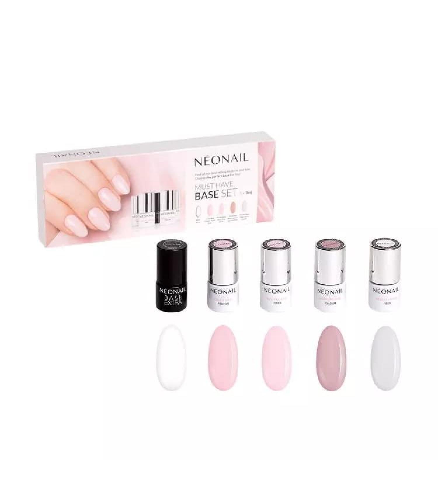 NEONAIL Professional Base & Top Sets for Home Nail Kit | Must-Have Accessories for Nail Professionals | 5 Bases x 3ml | Cover Base, Revital Base, Modeling Base & More - Buy Online on GoSupps.com