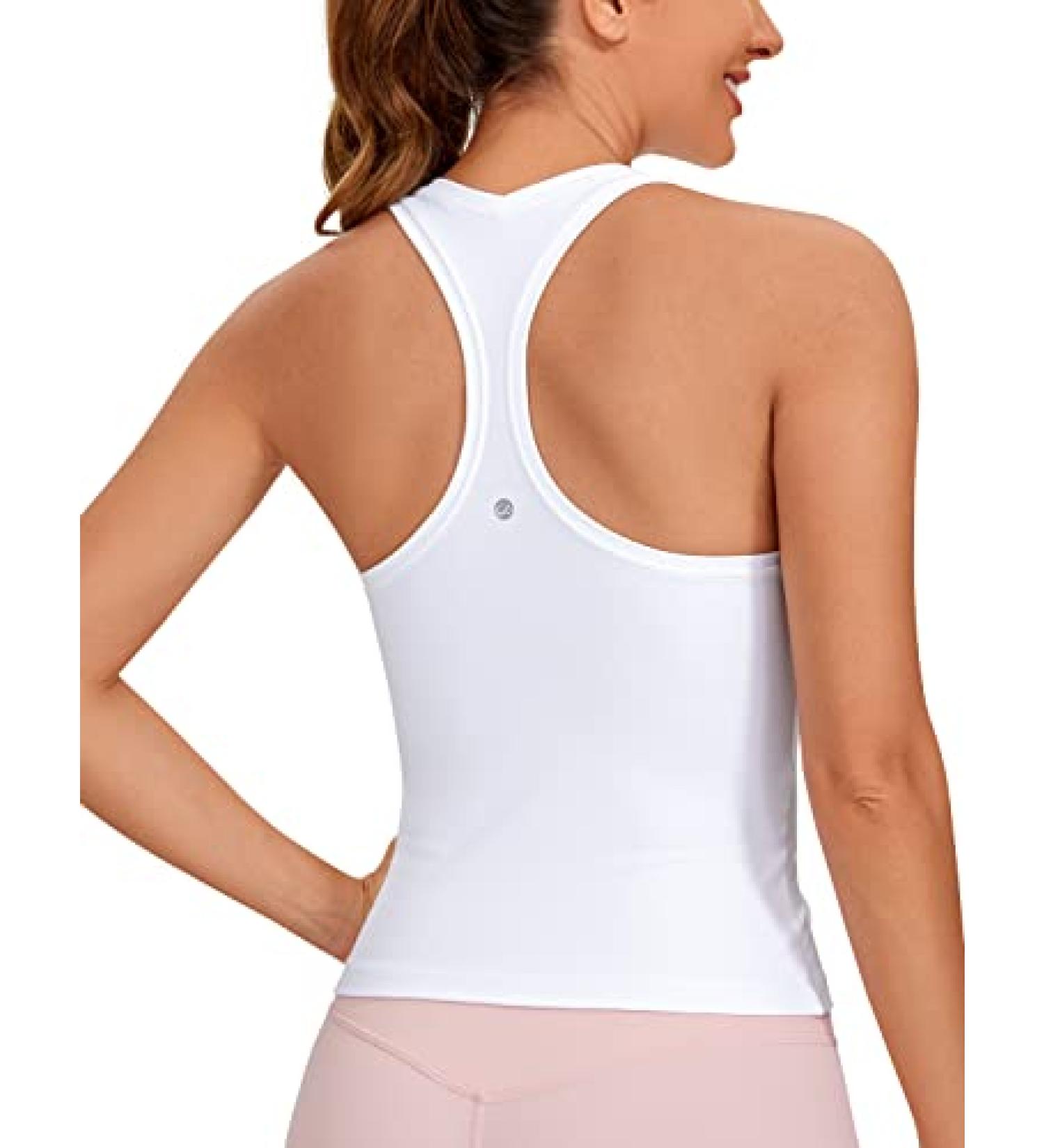 CRZ YOGA Butterluxe Racerback Tank Top - Women's Sleeveless Gym Shirt, Small White - Buy Online on GoSupps.com
