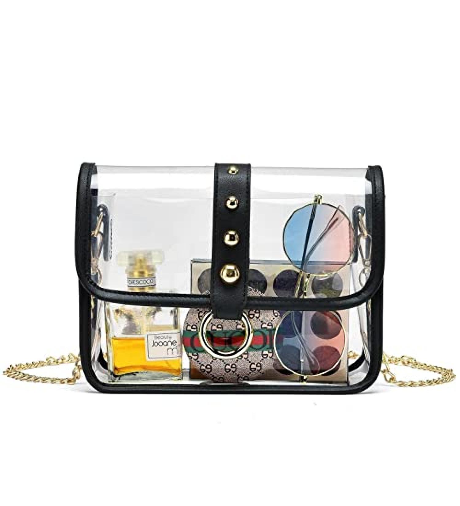 KUI WAN Clear Stadium Approved Crossbody Bag for Women - Black - Buy Online on GoSupps.com