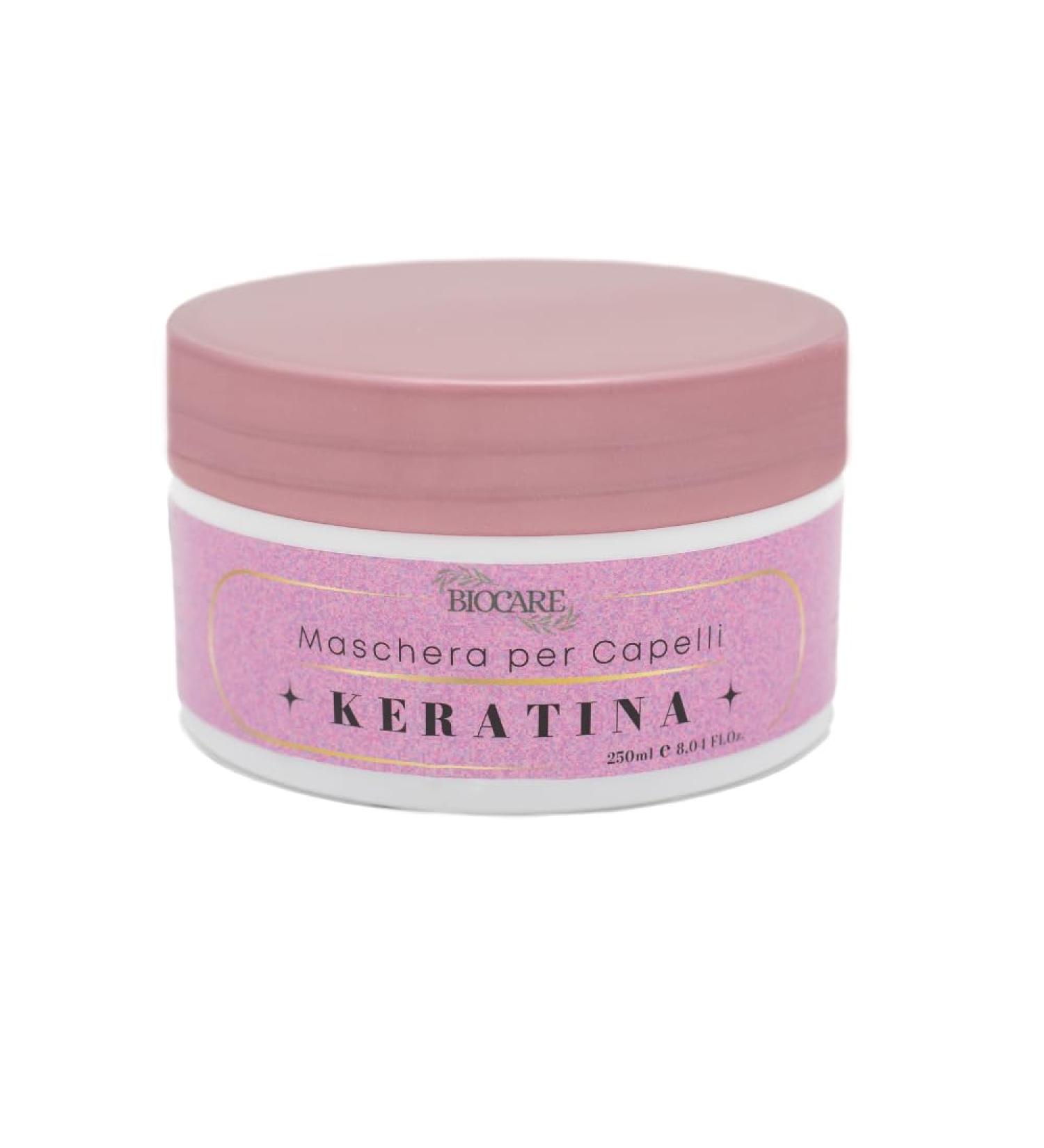 BIOCARE SHOP srl KERATINA HAIR MASK Restructures and disciplines the hair For coarse damaged and frizzy hair For rich full hair 250 ml Biocare Made in Italy - Buy Online on GoSupps.com
