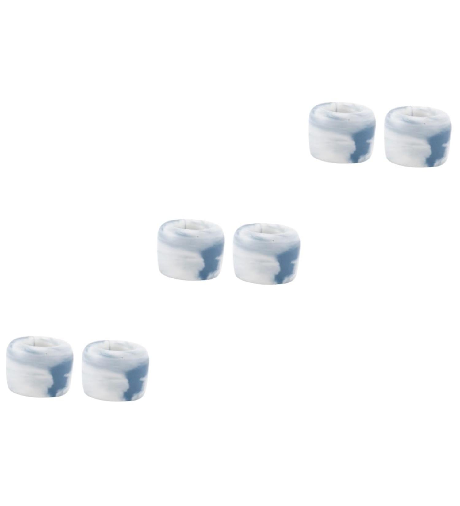 Zerodeko 6-Piece Mini Ceramic Storage Set Blue Round Toothpaste Pot & Washbasin Organizer for Travel & Worktops - Buy Online on GoSupps.com
