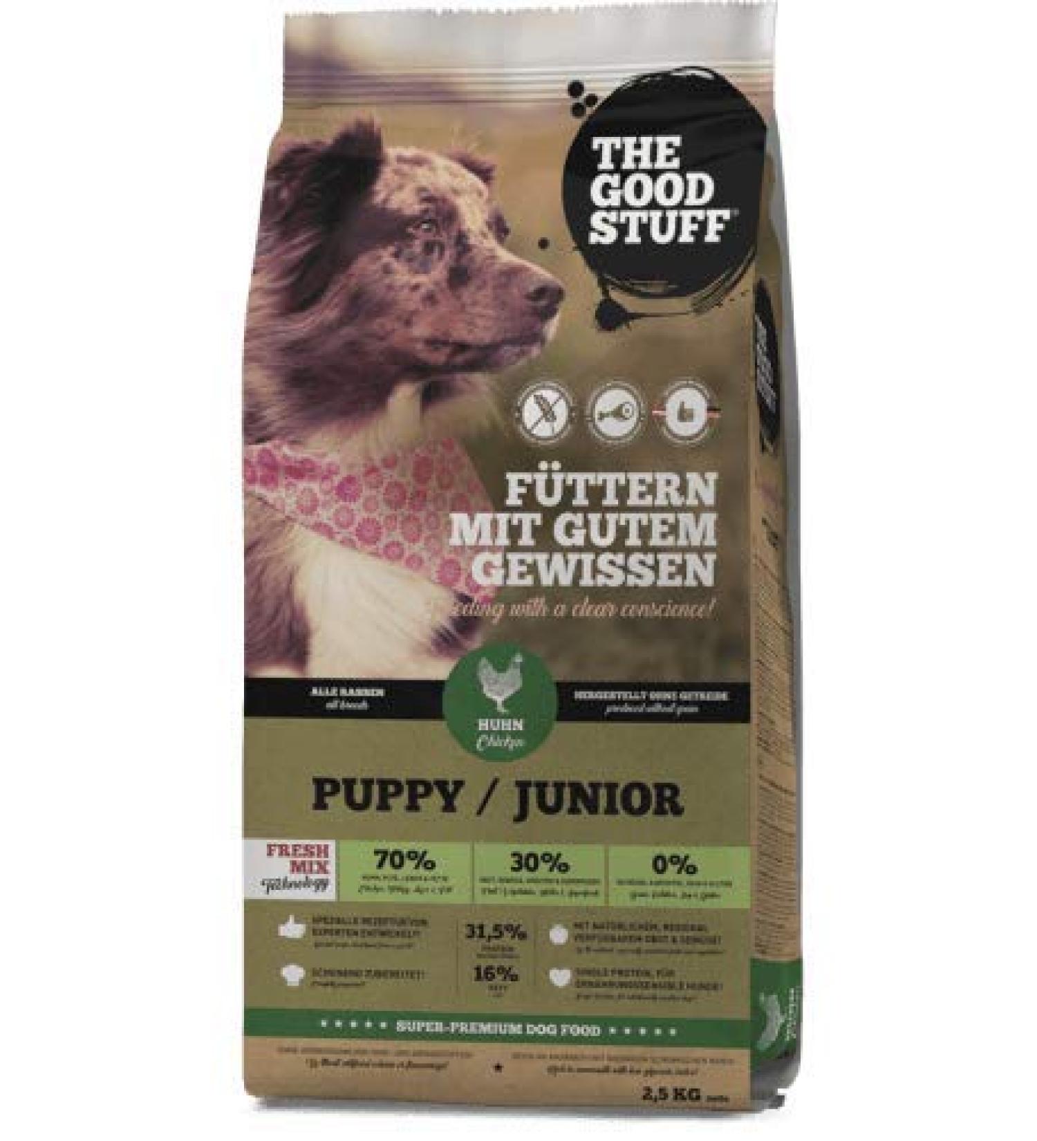 The Goodstuff Chicken Puppy/Junior | 2.5 kg | Grain-free dry food for young dogs | For particularly healthy growth | For dogs of all breeds up to 14 months - Buy Online on GoSupps.com