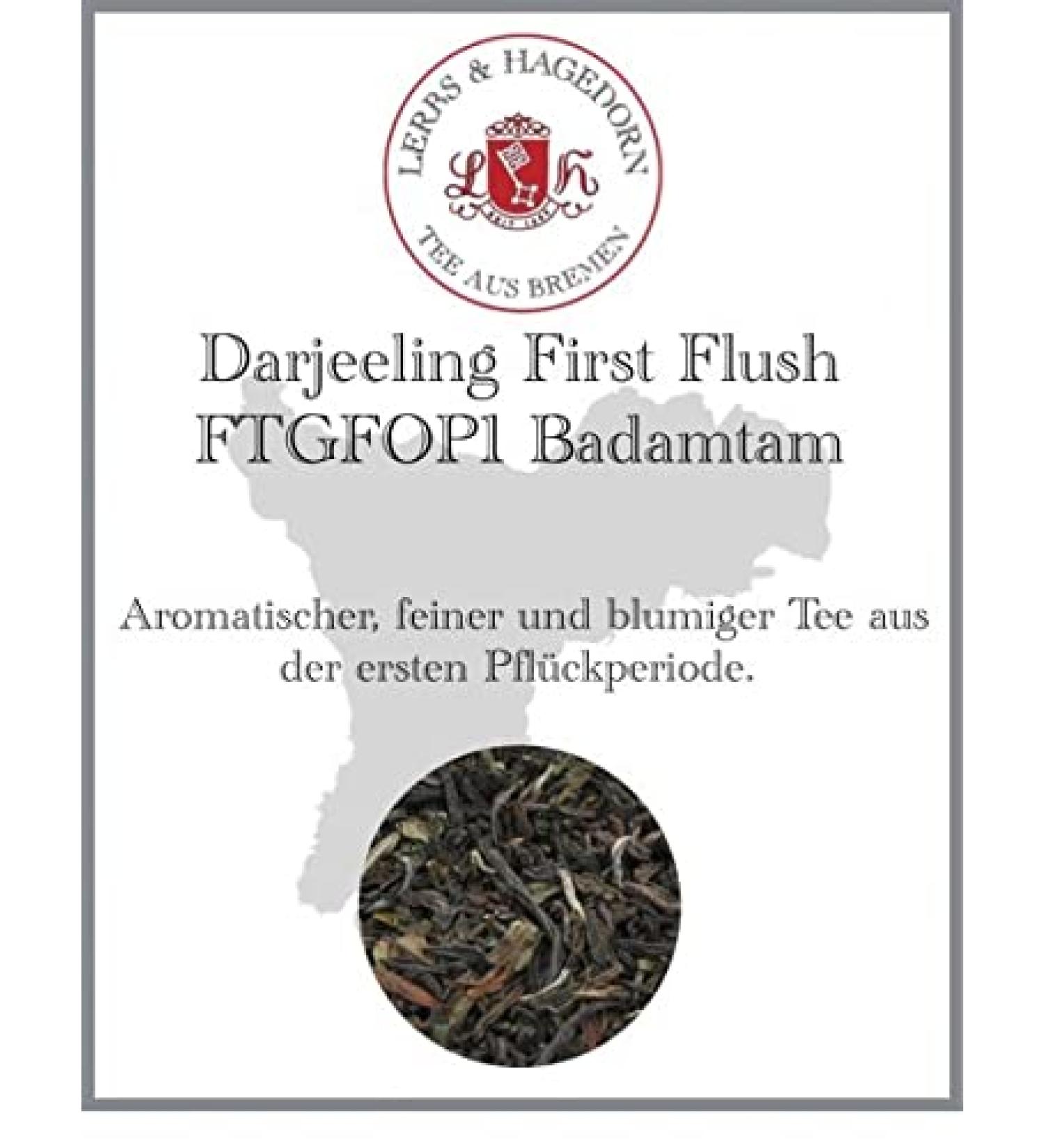  Lerbs & Hagedorn Darjeeling First Flush FTGFOP1 Badamtam 250 g - Buy Online on GoSupps.com
