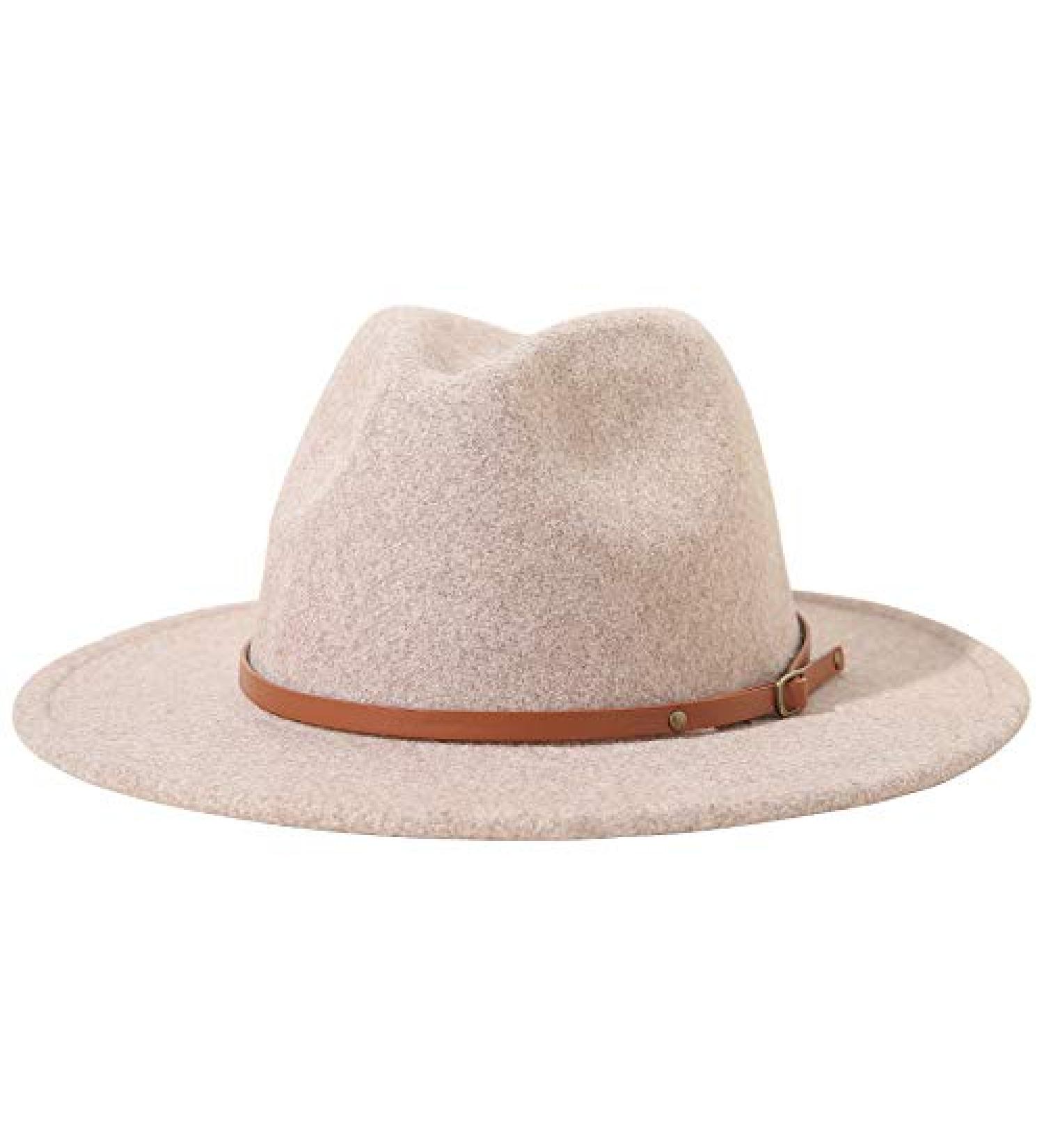 Lanzom Women Lady Felt Fedora Hat Wide Brim Wool Panama Hat - E-Beige - Buy Online on GoSupps.com