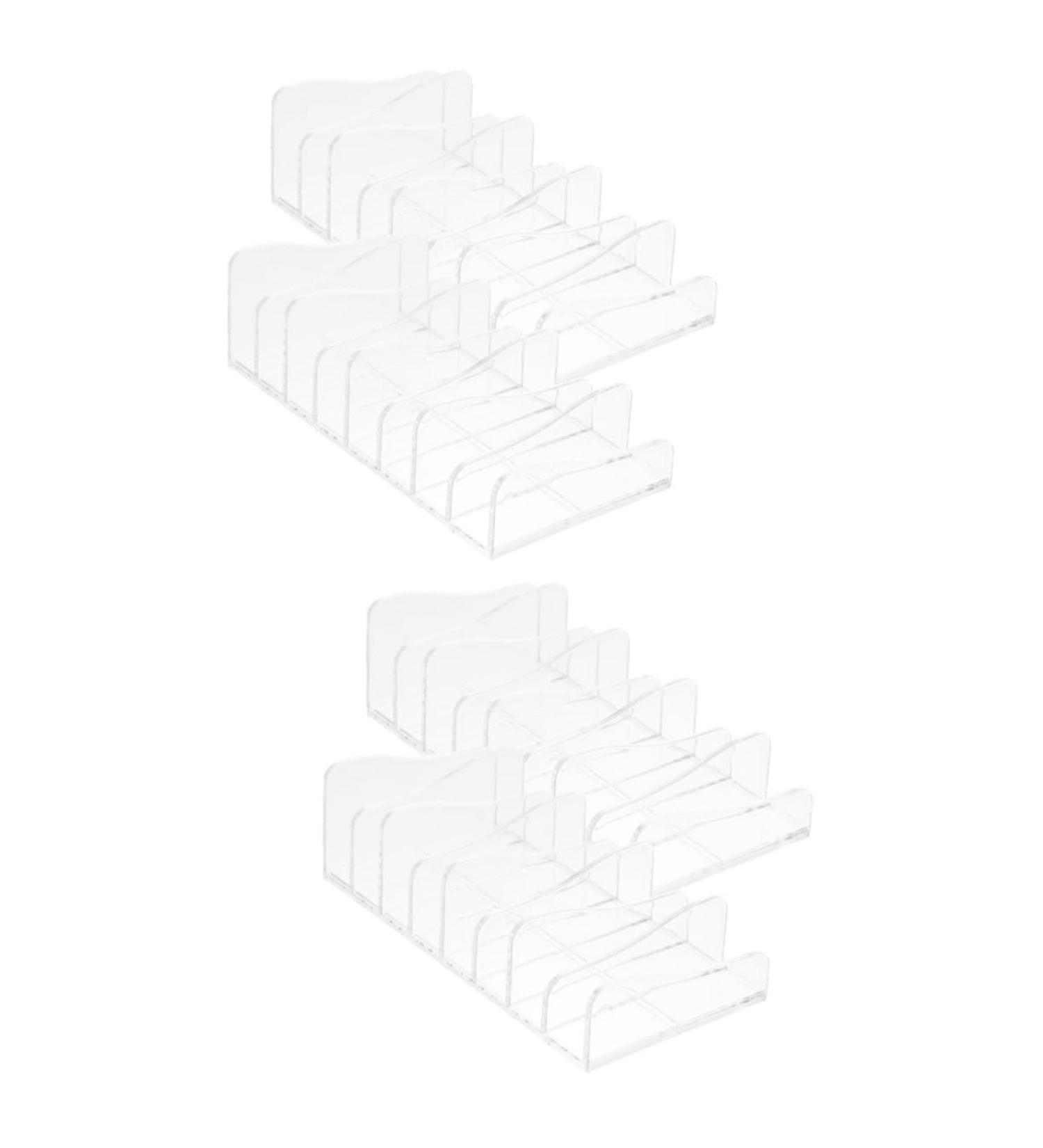 Lurrose 4 pcs Acrylic Organizer Lipstick Eyeshadow Desktop Lipsticks Contour Stand Display Clear Cosmetics Transparentx2pcs 17.2X8.5X5.3CMx2pcs - Buy Online on GoSupps.com