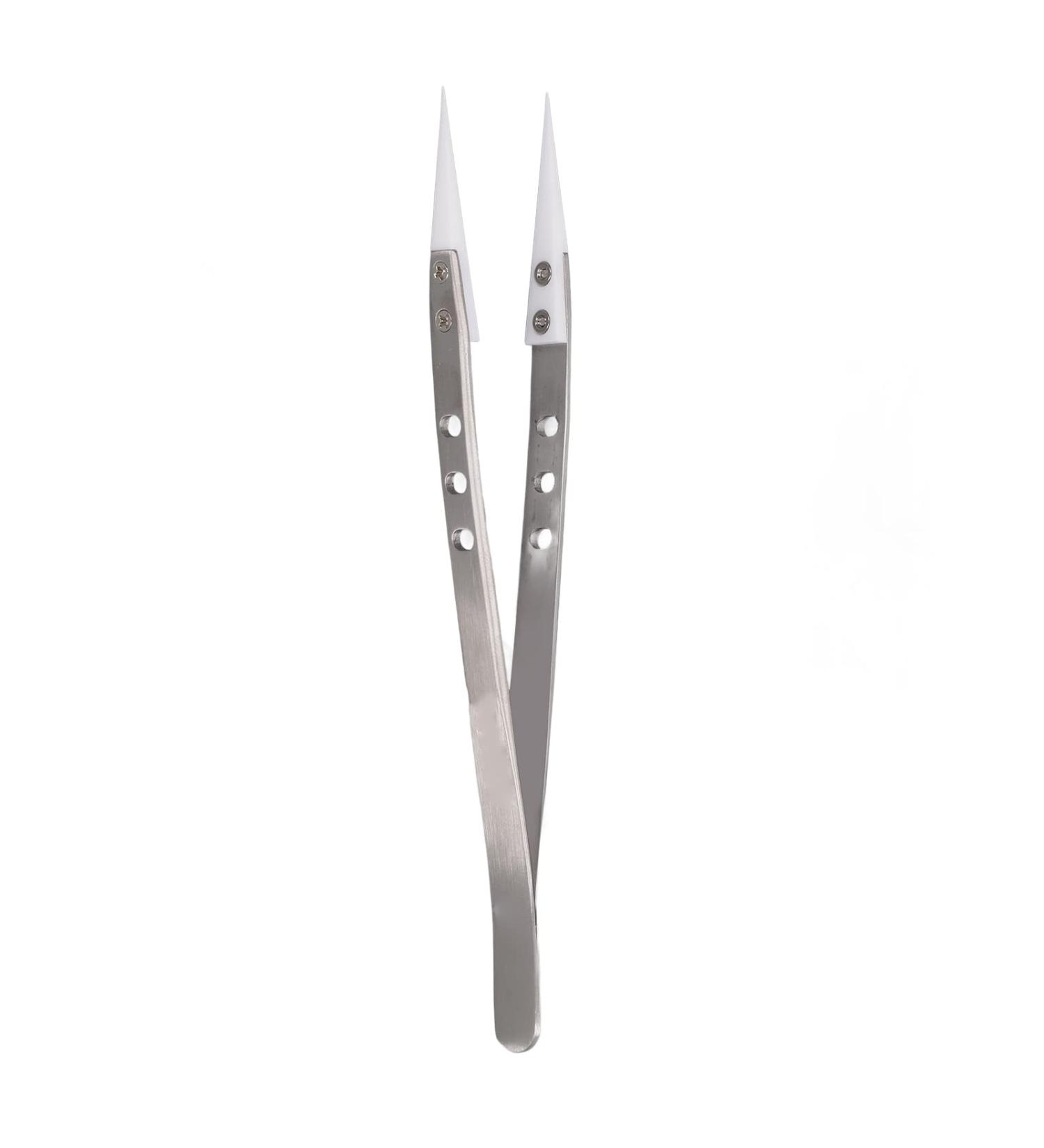 Straight Tip Tweezers Electronic Tweezers Repair Tweezers Straight Head Fine Stainless Steel Ceramic Corrosion Resistance Anti Jumper Tweezers for - Buy Online on GoSupps.com