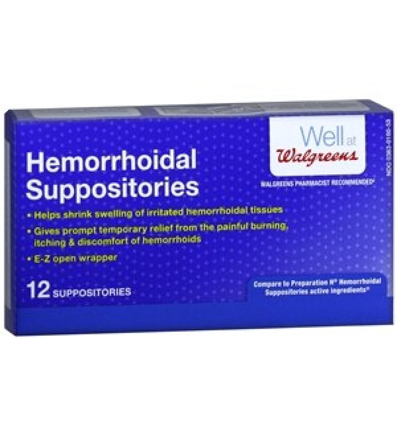 Walgreens Hemorrhoidal Suppositories 12 ea