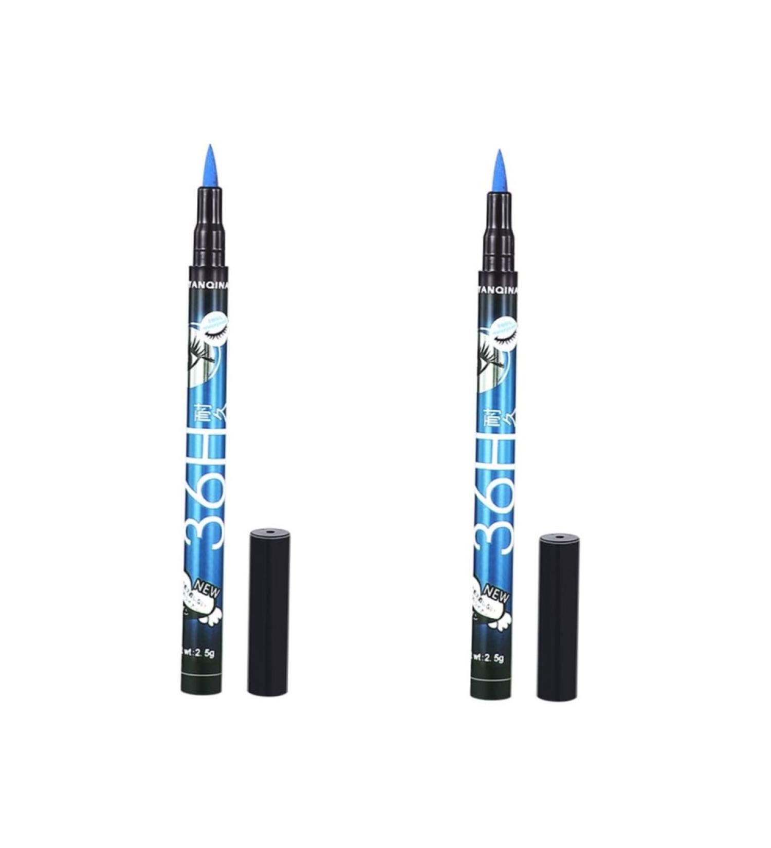 Beavorty 2pcs Black Waterproof Eyeliner Eye Liner Pencils Colorful Eyeliner Waterproof Pen Liquid 1 count (Pack of 1) As Shownx2pcs - Buy Online on GoSupps.com