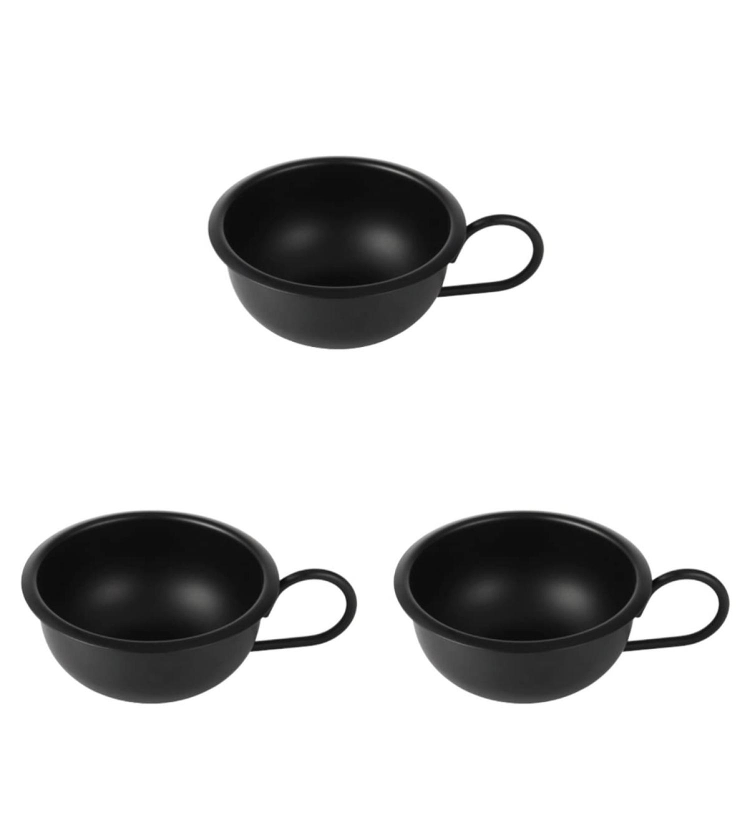 Frcolor 3-Part Rust-Free Metal Soap Cup Set - Unbreakable Barber Alloy Ideal for Wet Shaving & Salon Foam - 9.2cm x 3pcs - International Shipping Available - Buy Online on GoSupps.com