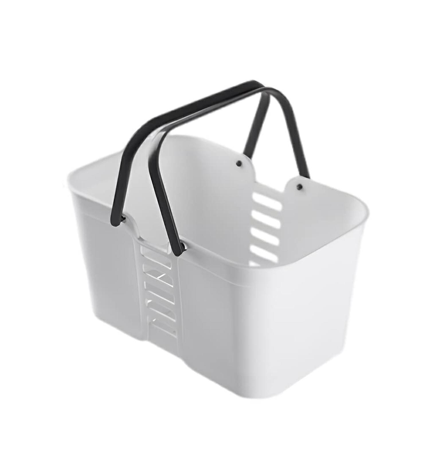 Dijiusidy Portable Shower Basket - Versatile Plastic Cleaning Bag with Handle for Bathroom & Household Storage - Ideal for Warehouse Organization - White - Buy Online on GoSupps.com
