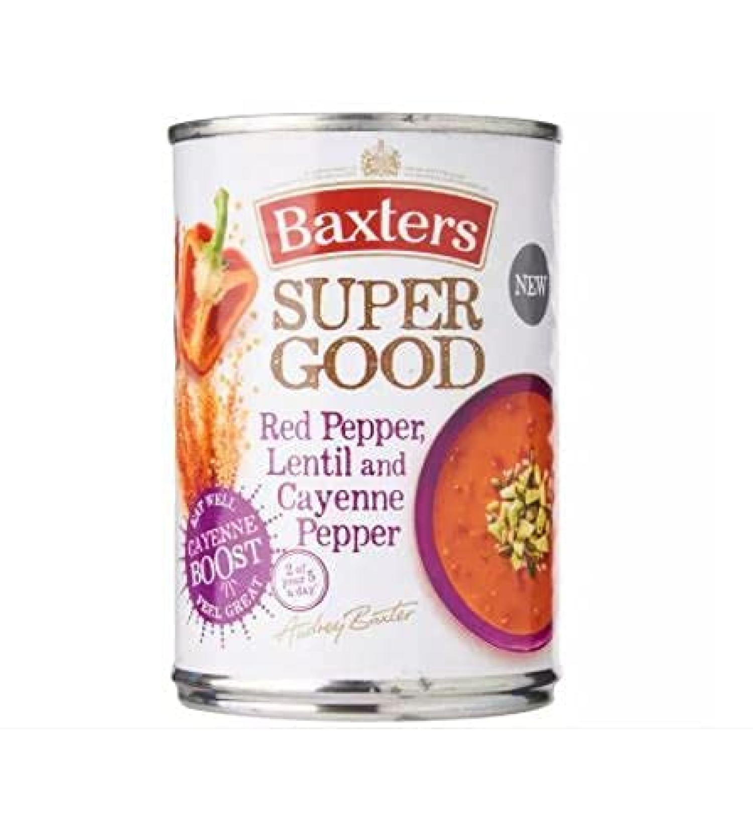  Baxters Baxters Super Good Red Pepper Lentil & Cayenne Pepper 400g This deliciously spicy soup really packs a peppery punch that will warm you through and through. - Buy Online on GoSupps.com