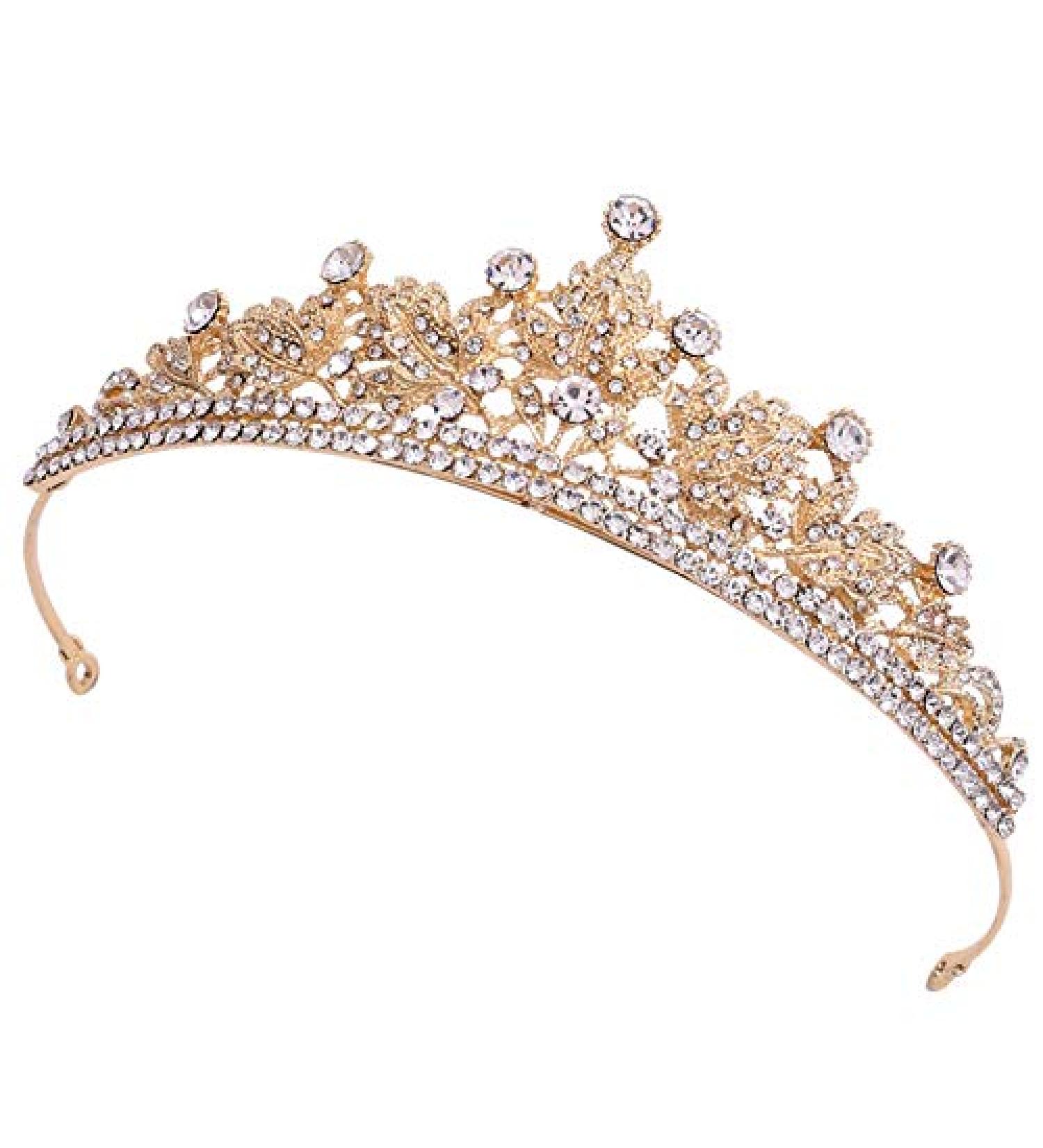PSVOD Wedding Bridal Crown Tiara - Rhinestone Gold Crown for Women | Perfect for Weddings & Birthday Parties - Buy Online on GoSupps.com