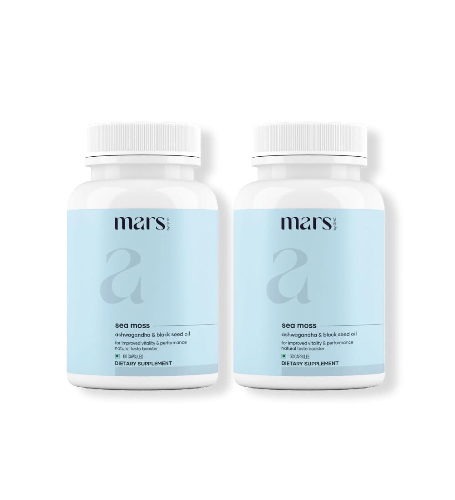mars by GHC Surge Natural Sea Moss Caps (60N) : Powered with Black Seed & Vitamin D3 | Packed with 84 Minerals | Good Health Company - Pack of 2 120 Count (Pack of 1) - Buy Online on GoSupps.com