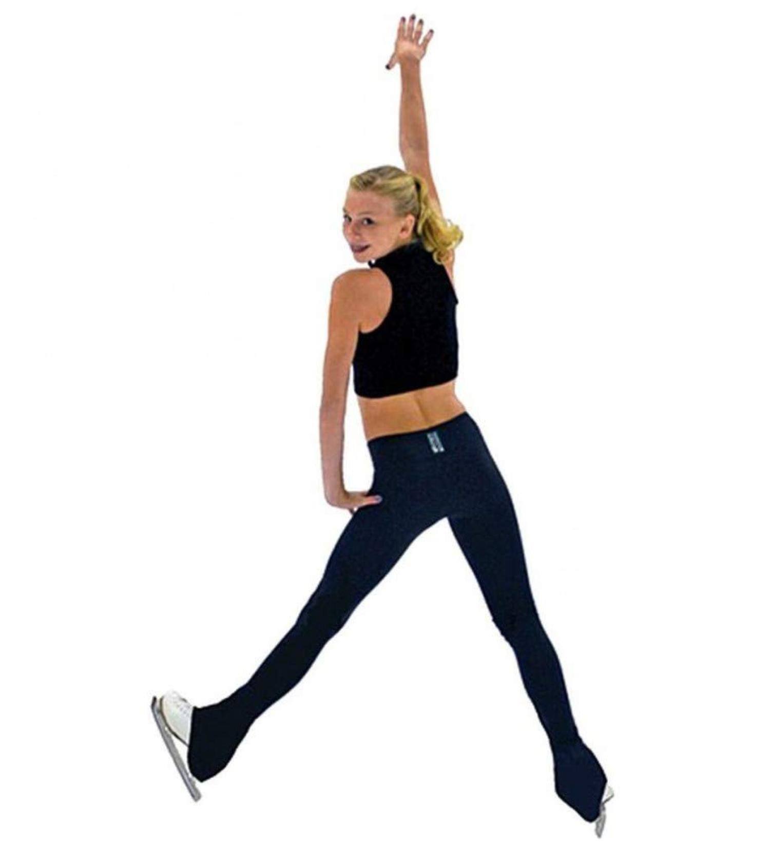ChloeNoel P622F All Black 3" Waist Band Light Weight Fleece Pants with Crystal Blocks Small Black