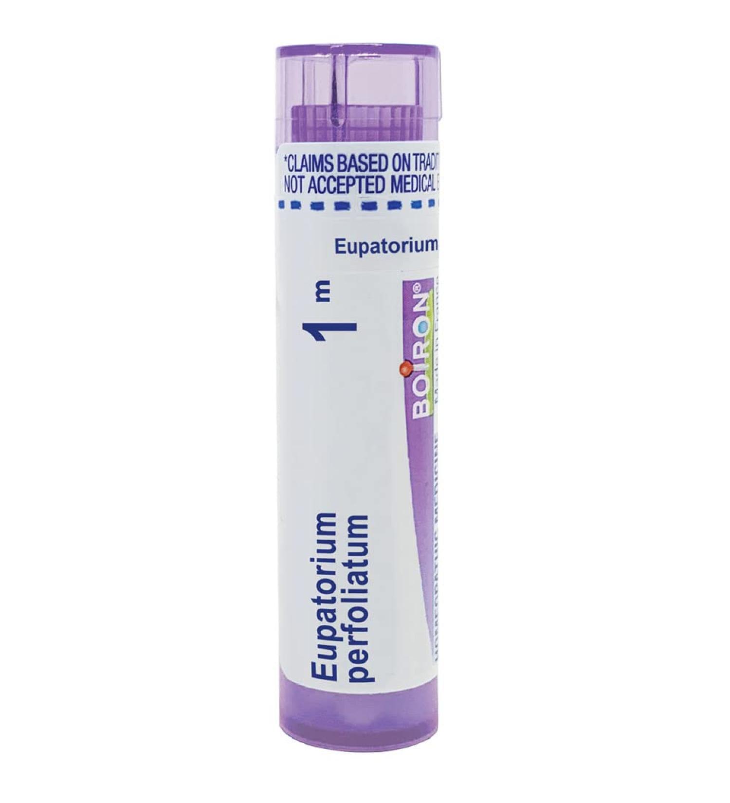 Boiron Eupatorium Perfoliatum 1M - Relieve Stiffness & Bone Pain from Flu Symptoms - 80 Pellets | International Shipping Available - Buy Online on GoSupps.com