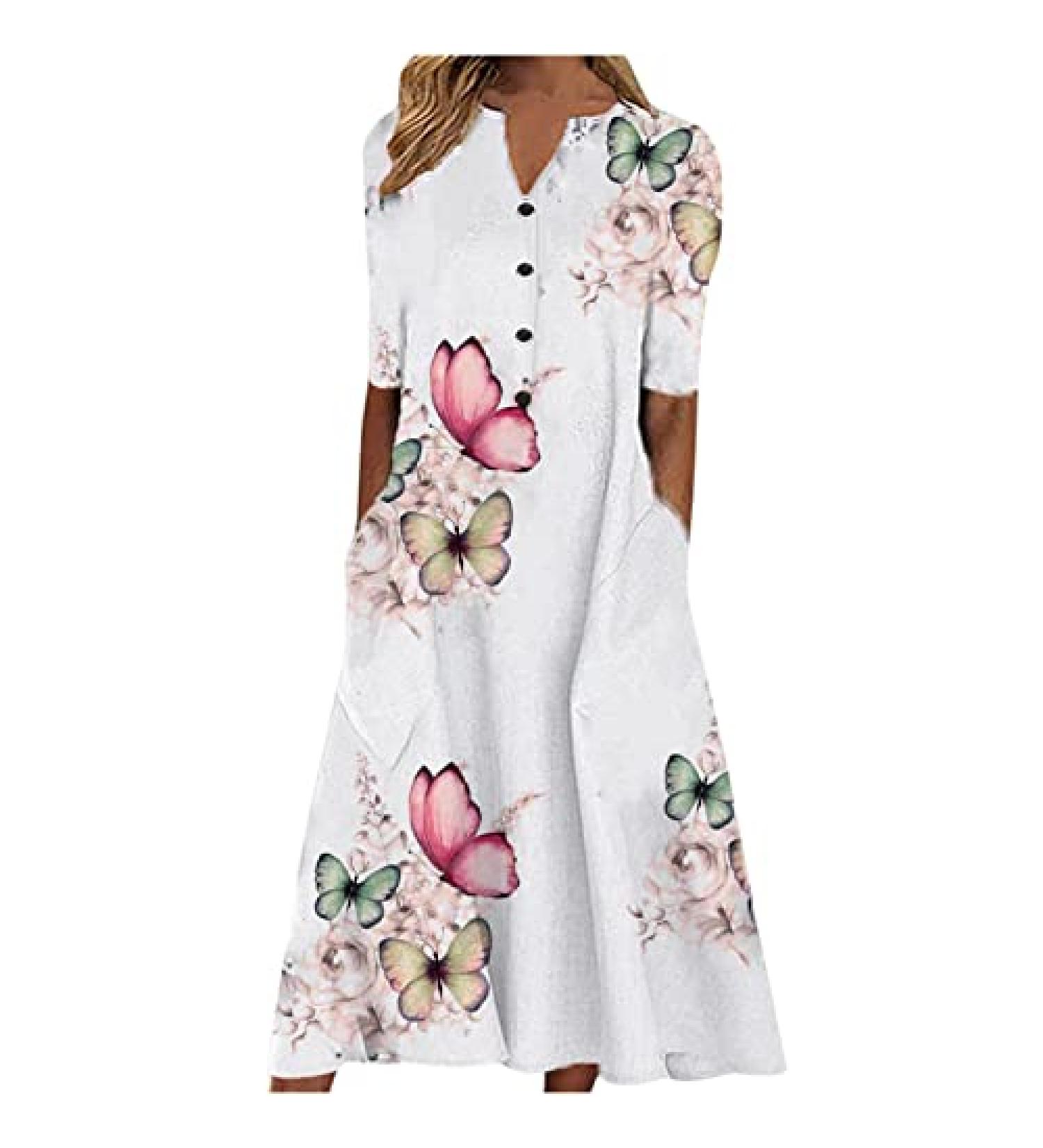 JPVDPA Women Short Sleeve Color Block Midi Dress - XX-Large Pink - Buy Online on GoSupps.com