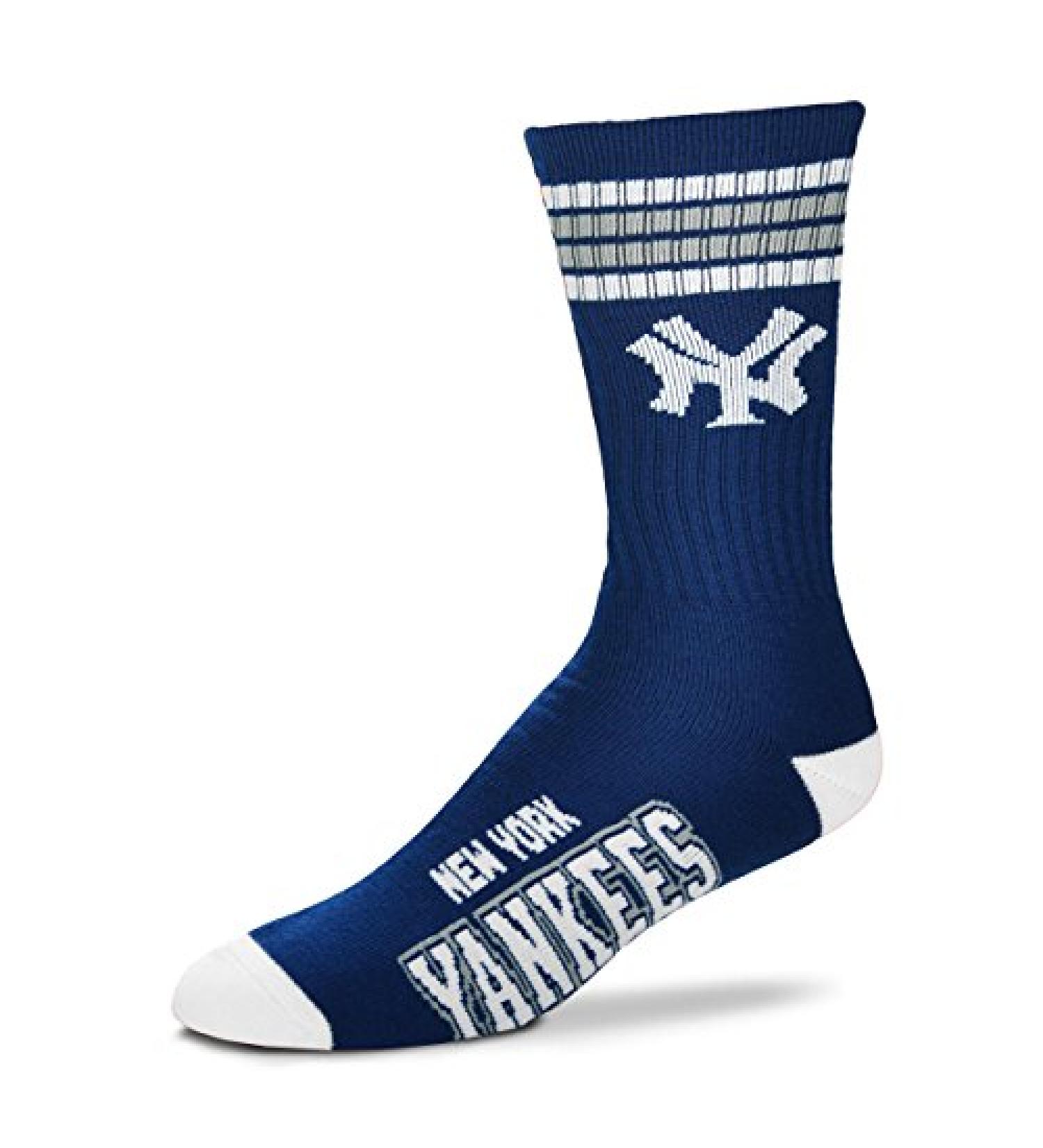 MLB New York Yankees 4 Stripe Deuce Socks-Large
