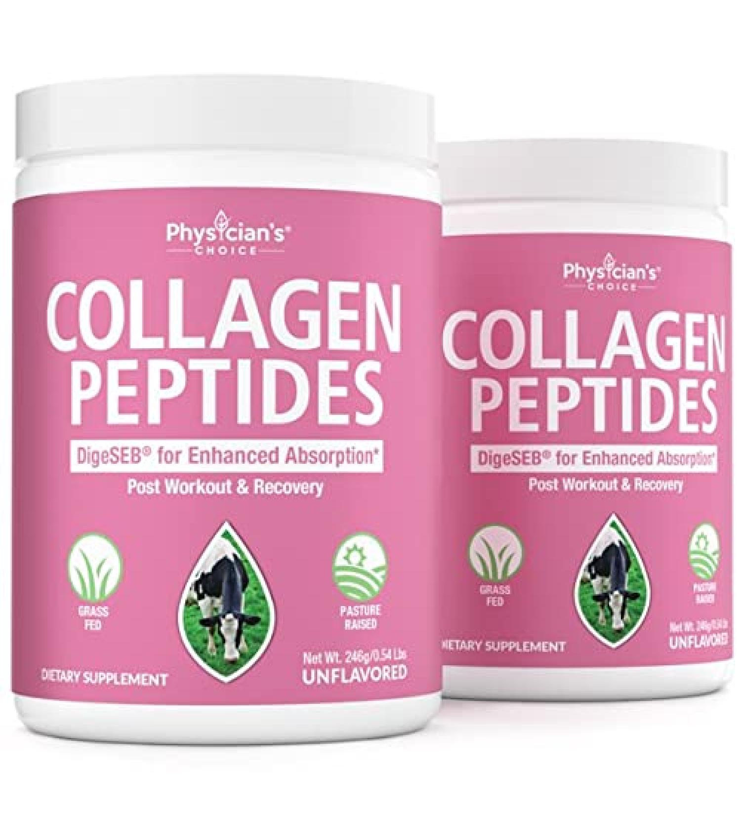 Collagen Peptides Powder for Hair, Skin, Nails, Joints & Recovery - Hydrolyzed Protein - Grass Fed, Non-GMO - Gluten-Free - 2-Pack 70 Servings - Buy Online on GoSupps.com
