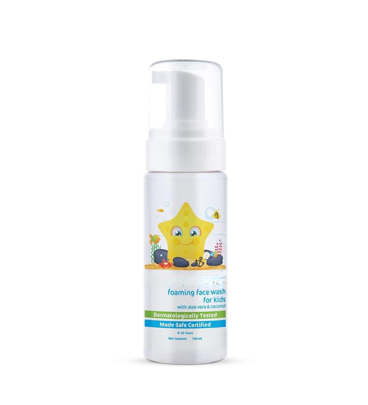 Mama Earth Foaming Face Wash for Kids - Gentle Aloe Vera & Coconut Cleanser (150 ml) | International Shipping Available - Buy Online on GoSupps.com