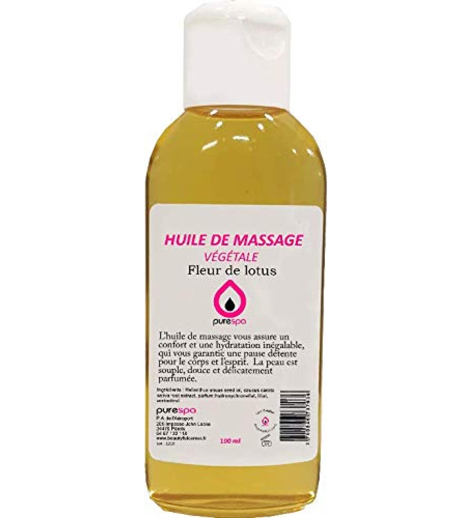 Herbal massage oil with the scent of lotus flower 100 ml.