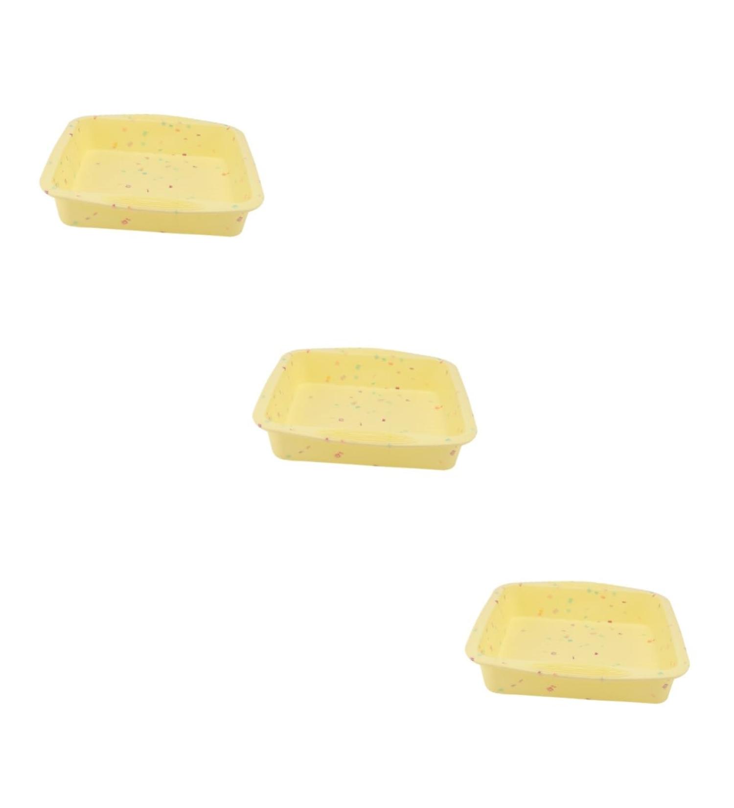 IMIKEYA 3 Pcs Cake Mold Roasting Pan Baking Pans Cupcakes Cupcake Pans Silicone Baking Molds Silicone Mold Silicone Baking Pan Non-Stick Baking Mold Silicone Bakeware Oven Silica Gel Fudge 26.5x24.5cmx3pcs Yellowx3pcs - Buy Online on GoSupps.com