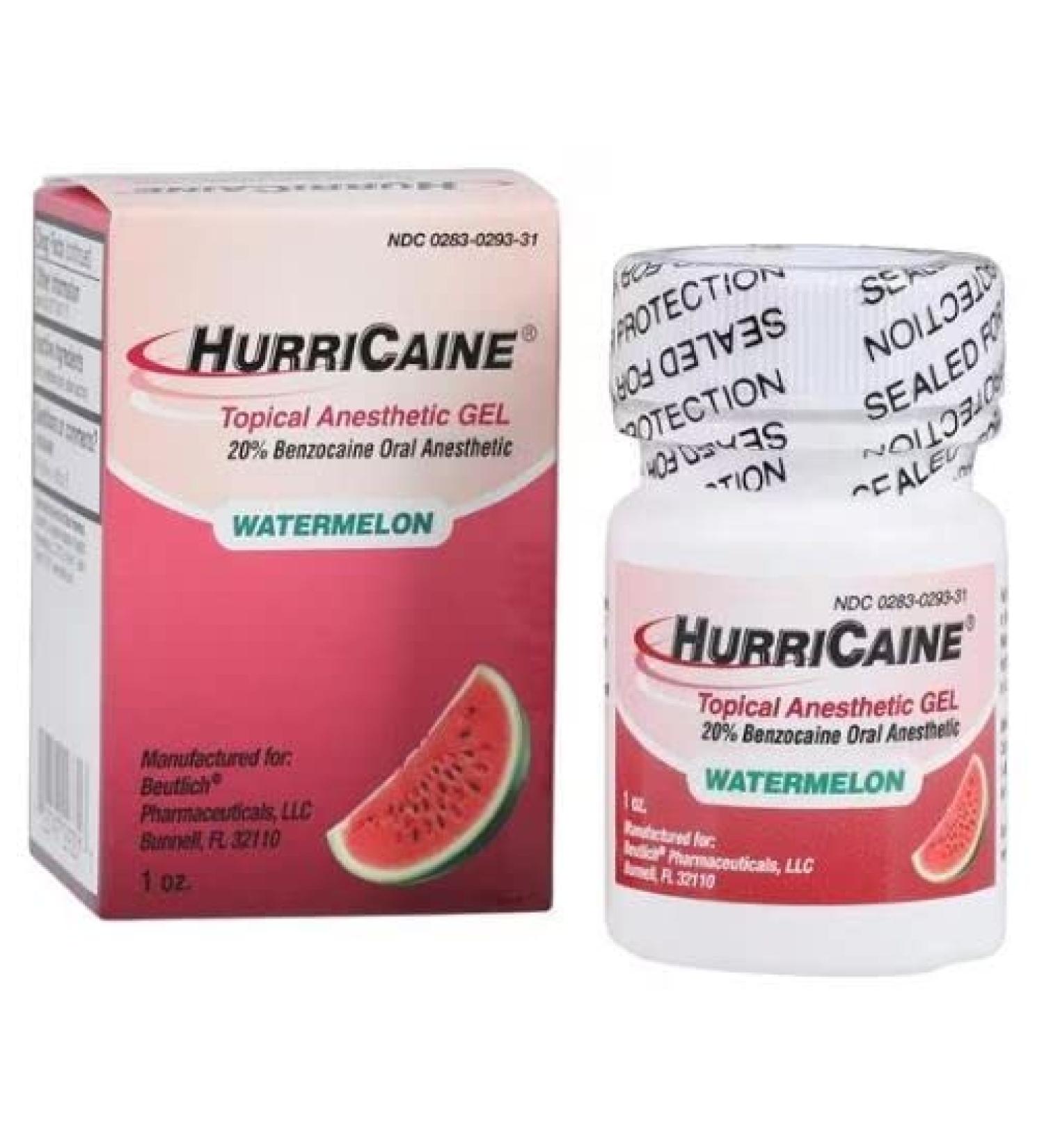 Beutlich Hurricaine Topical Anesthetic Gel - Watermelon 1oz | Fast Pain Relief - Buy Online on GoSupps.com