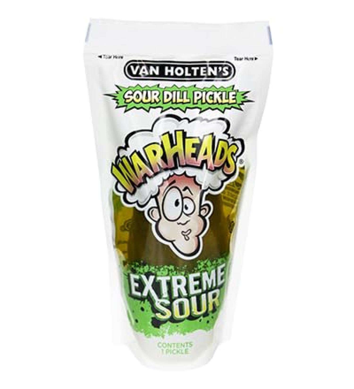 Van Holtens PICKLE - Pickled Gherkins with Heartforcards Shipping Protection | WARHEADS Extreme Sour - International Shipping Available - Buy Online on GoSupps.com