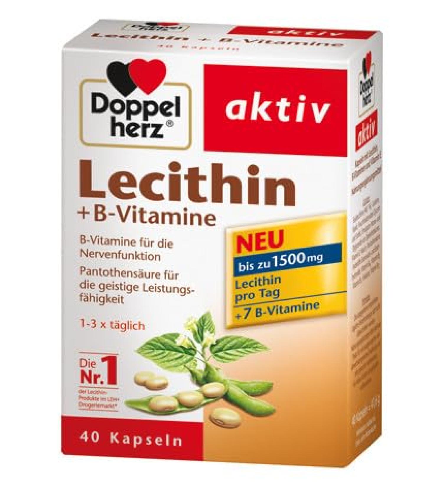 Doppelherz Lecithin and B vitamins capsules pack of 4 (4 x 40 capsules)