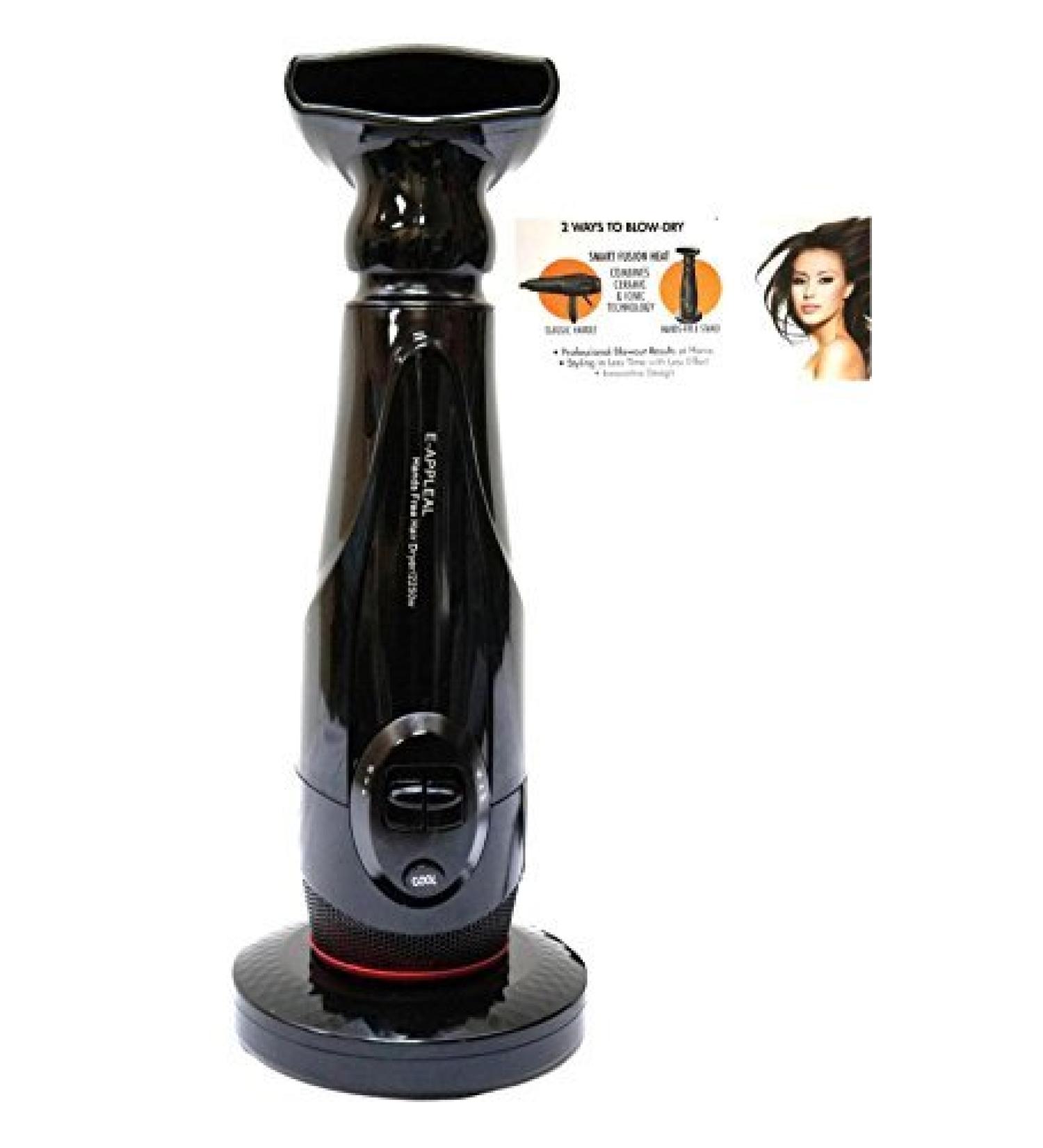 NIA HANDS FREE LIGHTWEIGHT 2250 WATTS HAIR DRYER BY: E-APPEAL BLACK by NIA APPEAL