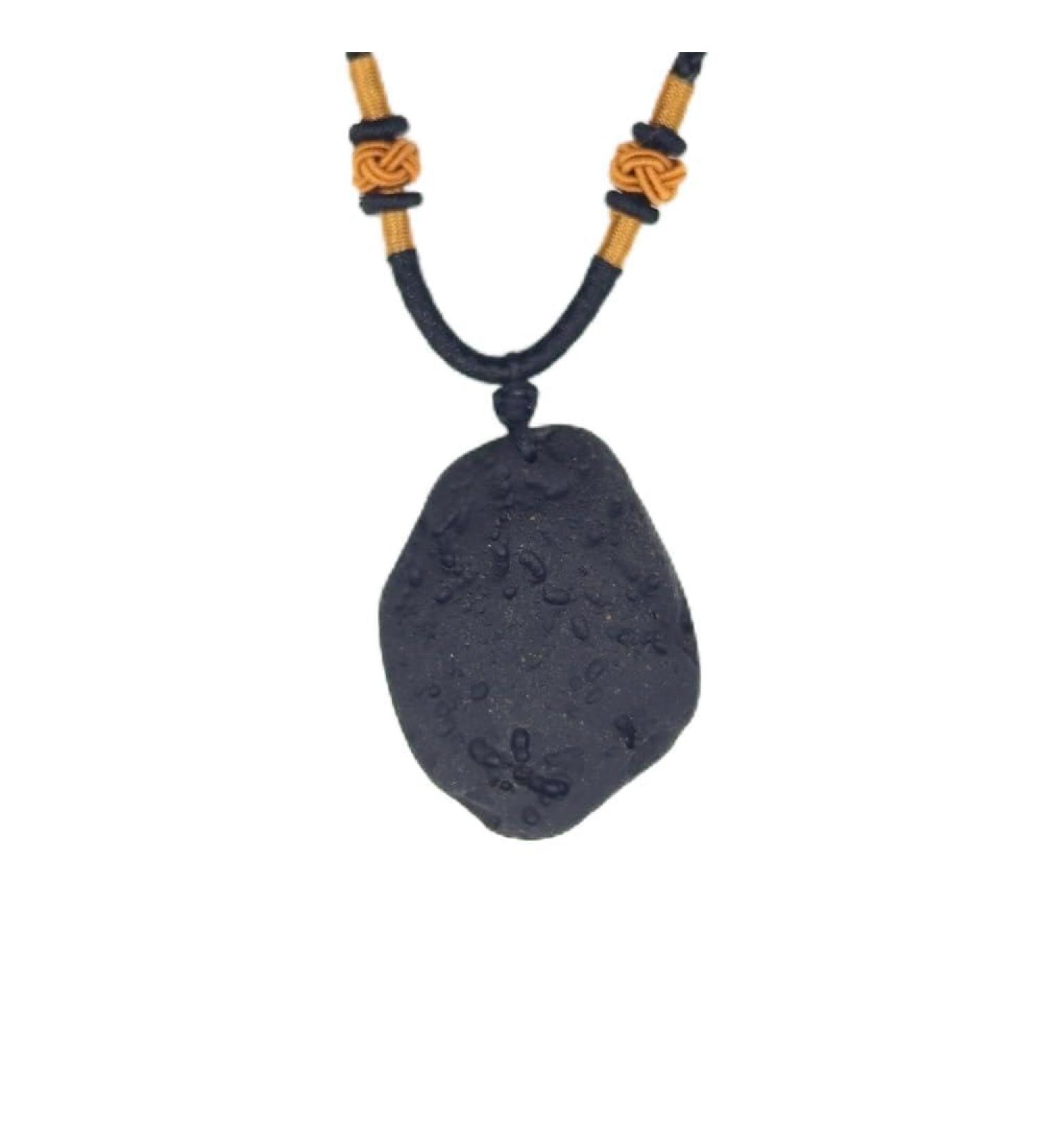 Shop Meteorite Black Agni Tektite Necklace - Unique Rough Gemstone Jewelry Irregular Shape International Shipping Available - Buy Online on GoSupps.com