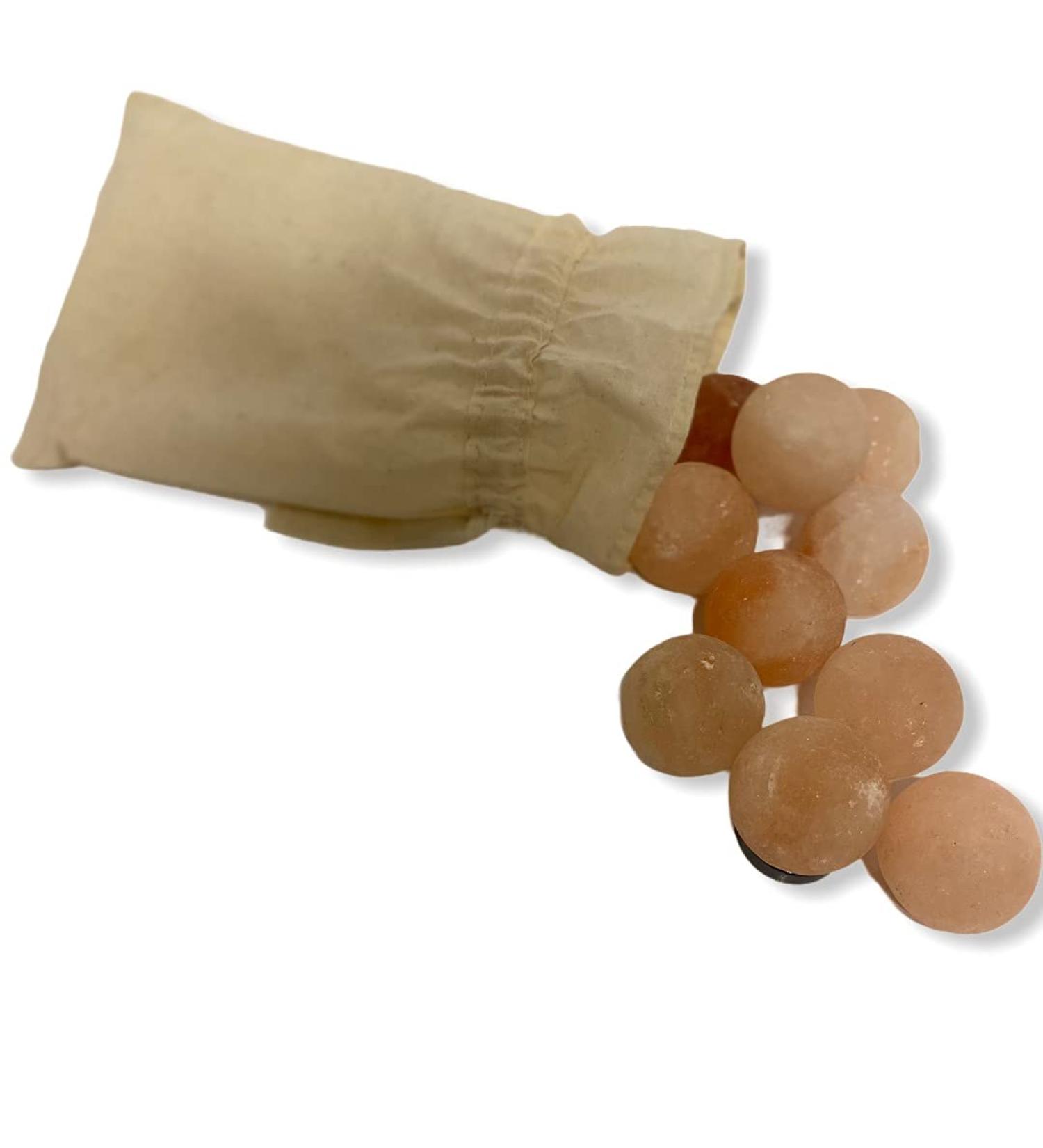 Luxurious Salt Ball Bath Salt Set - Natural 30mm Massage Stones from The Salt Range Pakistan | Soothing Spa Experience - Buy Online on GoSupps.com