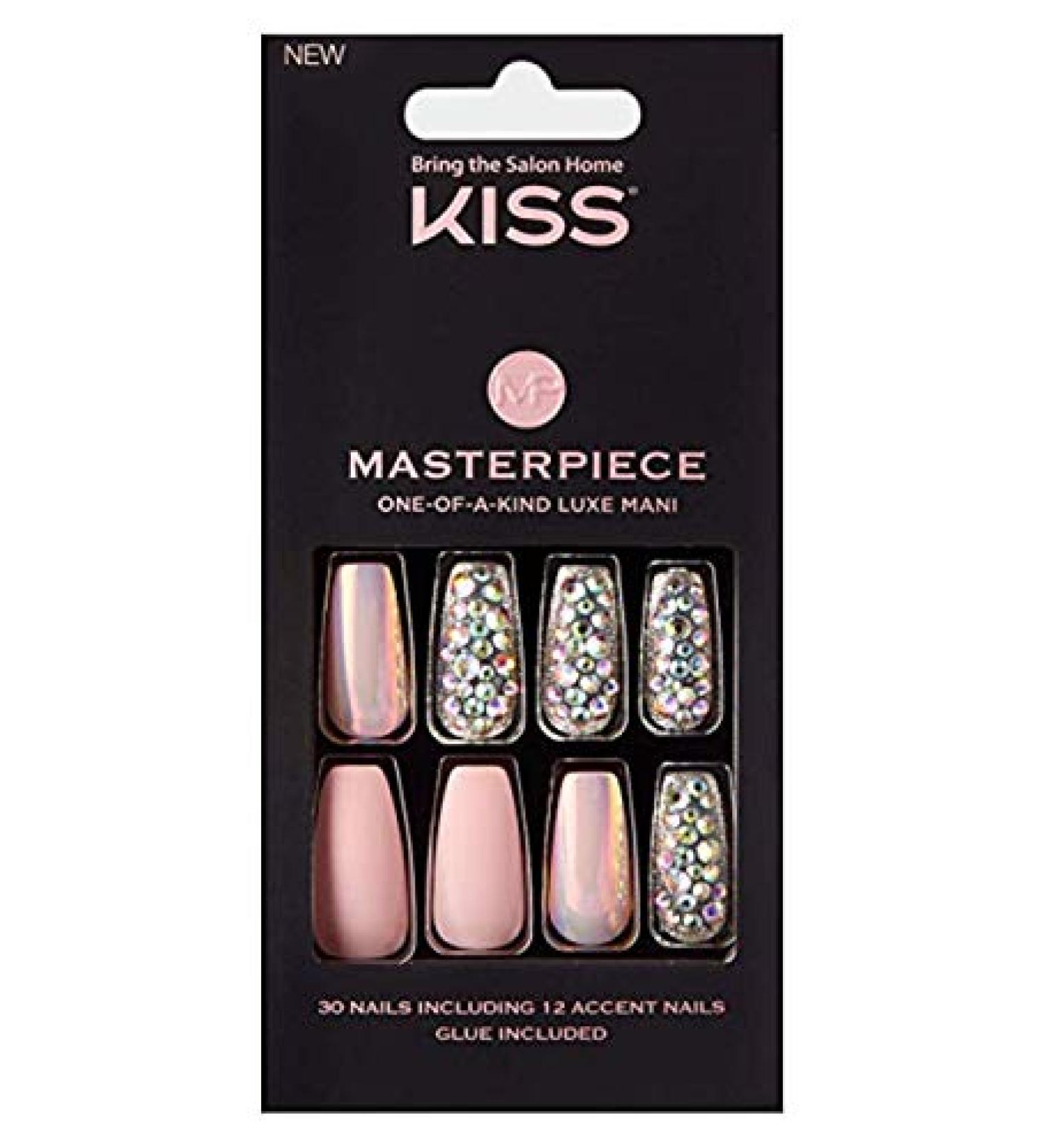 Kiss Masterpiece One-Of-A-Kind Luxe Mani Nails with Glue (KMN02) - Shop Now! - Buy Online on GoSupps.com