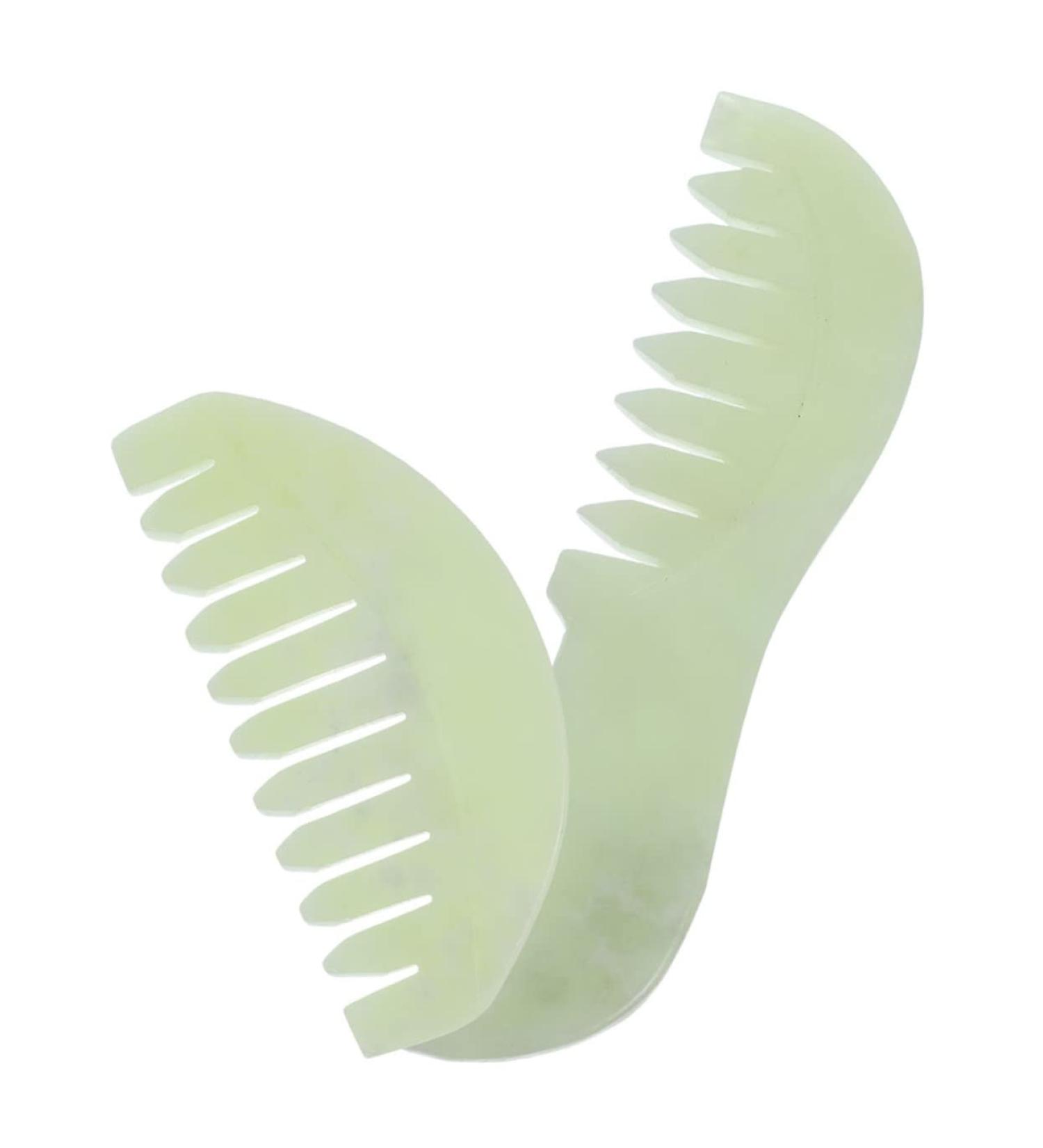Buy Magiclulu Jade Kamm - 2 Pieces Jade Massage Comb for Scalp & Head Acupuncture | Best International Shipping - Buy Online on GoSupps.com
