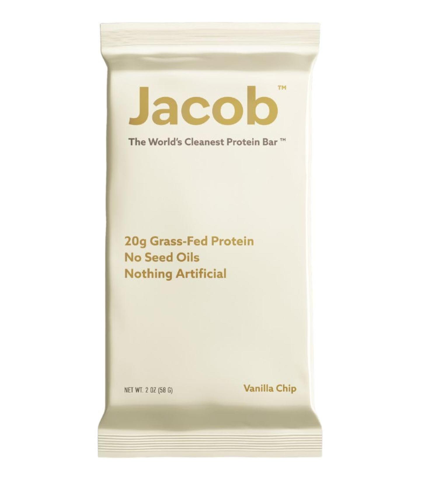 Jacob Bar Protein Bars Vanilla (9 Bars Total) - 20g Grass-Fed Protein No Seed Oils Nothing Artificial - Buy Online on GoSupps.com