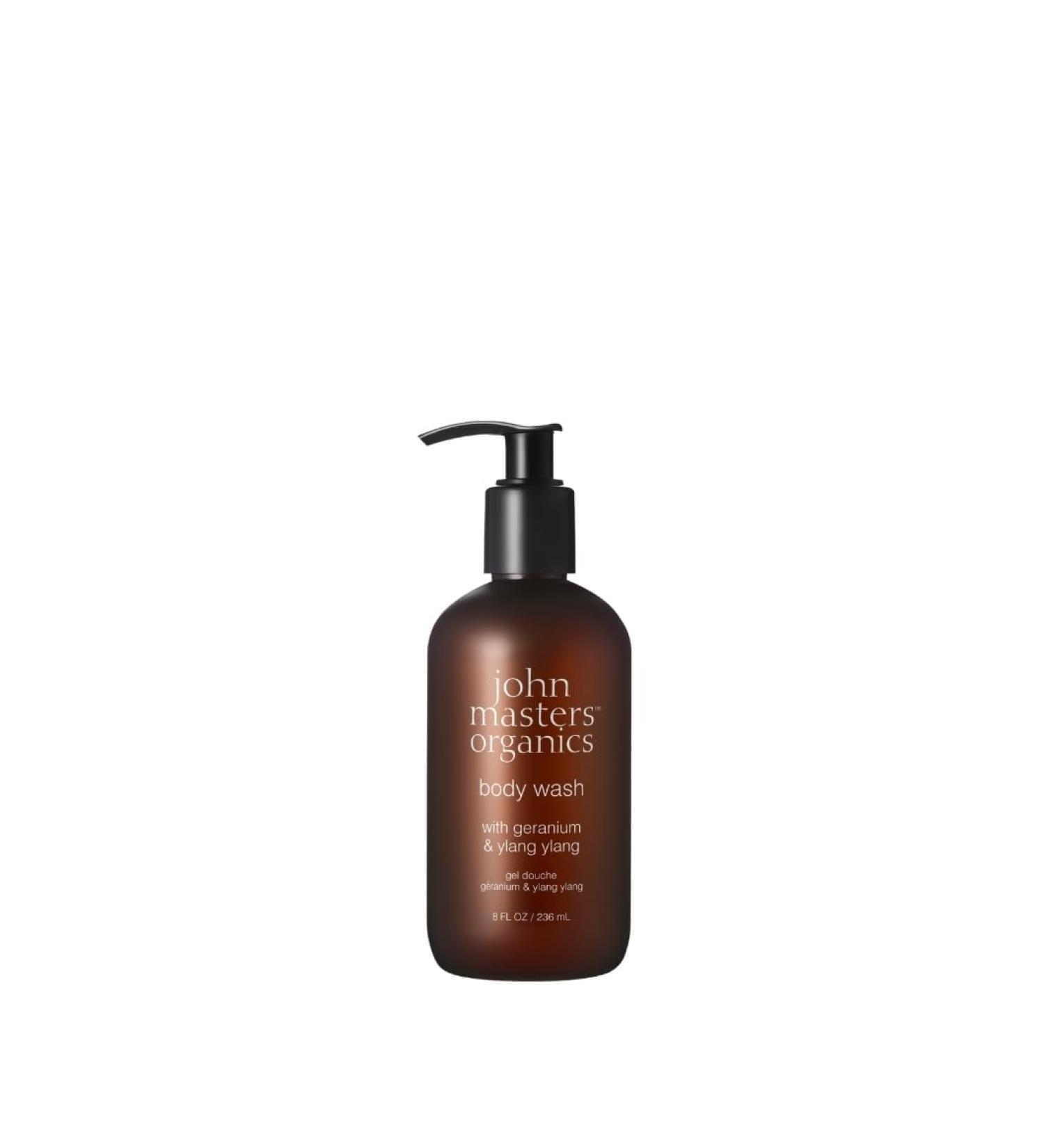 John Masters Organics Body Wash - Geranium & Ylang Ylang | Premium Organic Skincare | International Shipping Available - Buy Online on GoSupps.com