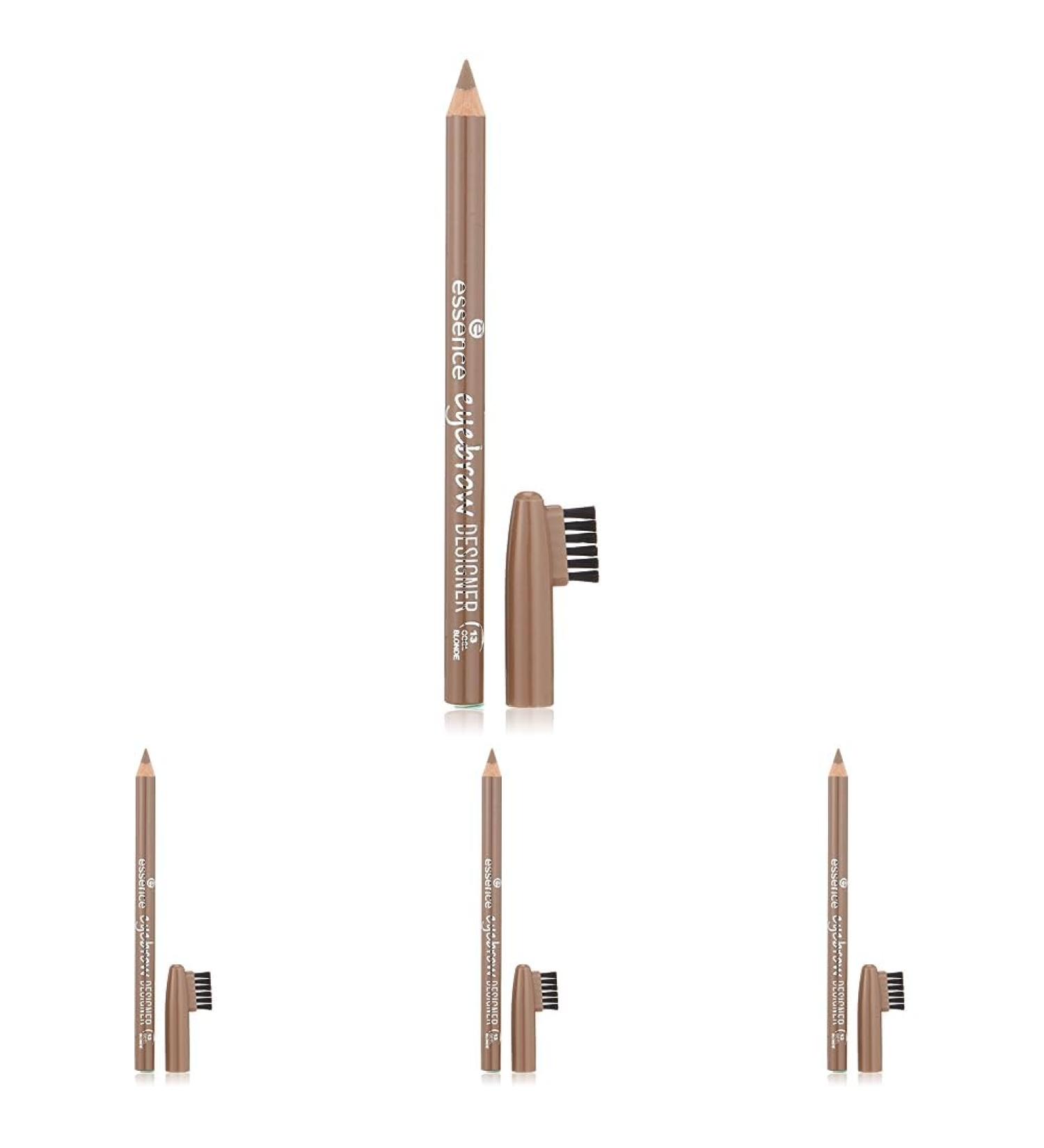 Essence Eyebrow Designer Eye Pencil eyebrow pencil No. 13 cool blonde brown defined natural vegan microplasty particles free nanoparticles free (1g) (pack with 4) 020 wake up your lips 1 piece (4 Pack)