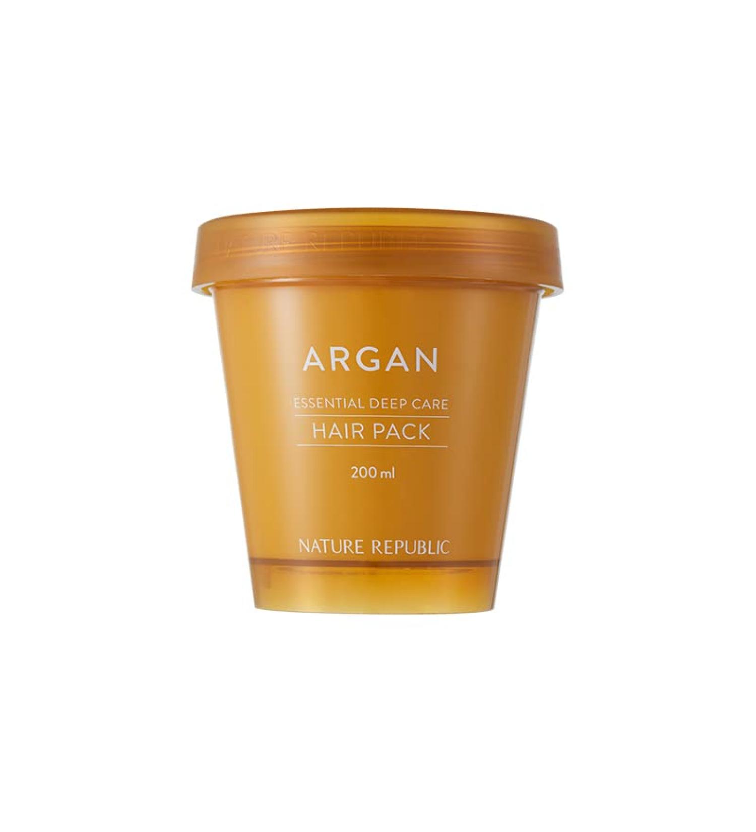 Nature Republic Argan Essential Deep Care Hair Pack 200ml for Dry, Heat-Damaged, and Color-Treated Hair - Buy Online on GoSupps.com