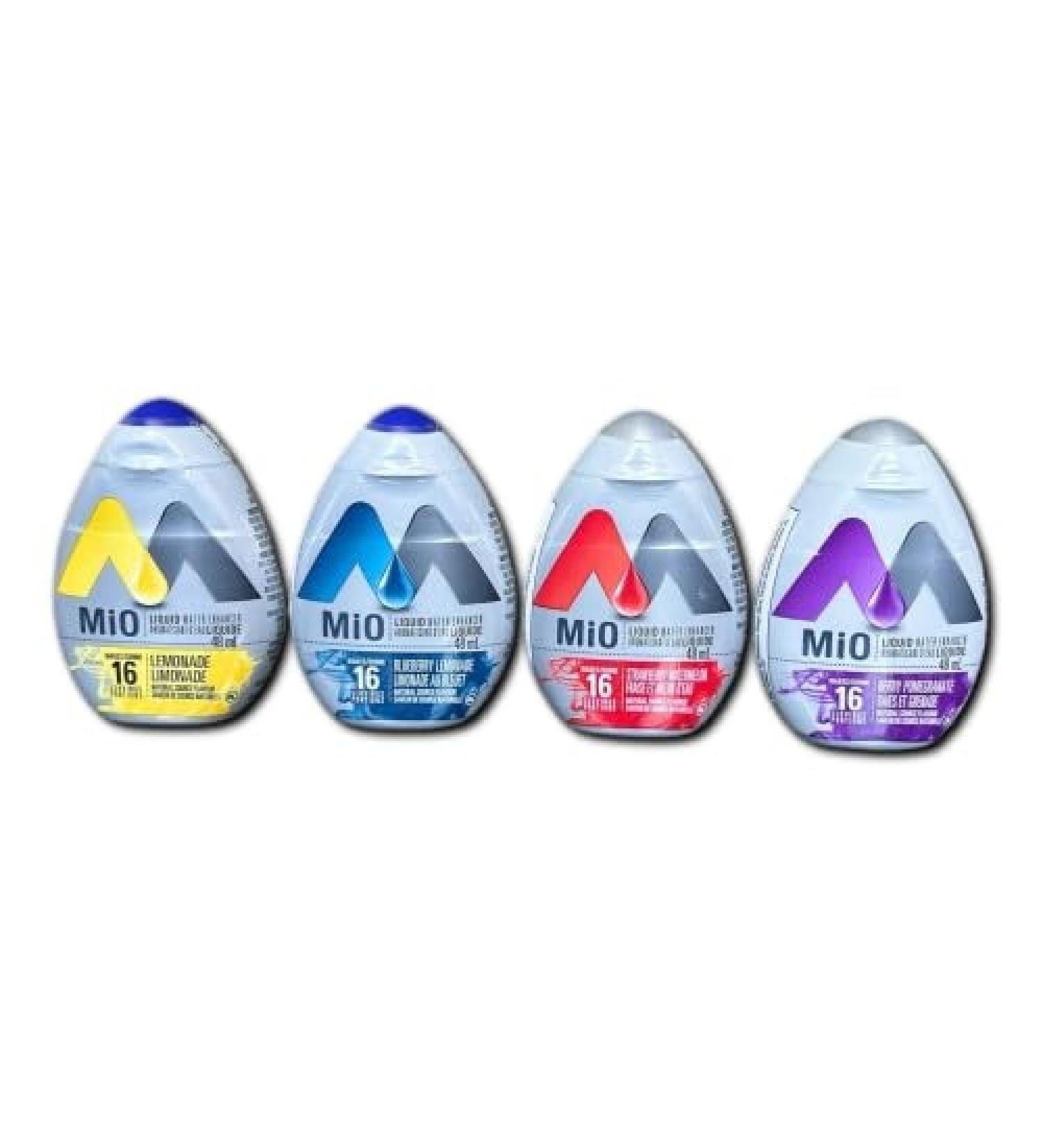 Liquid Drink Mix Water Enhancer Variety Pack - 4 Flavors: Lemonade Blueberry Lemonade Berry Pomegranate Strawberry Watermelon Natural Flavor Perfect for Rehydration - 4 Bottles (48ml each)