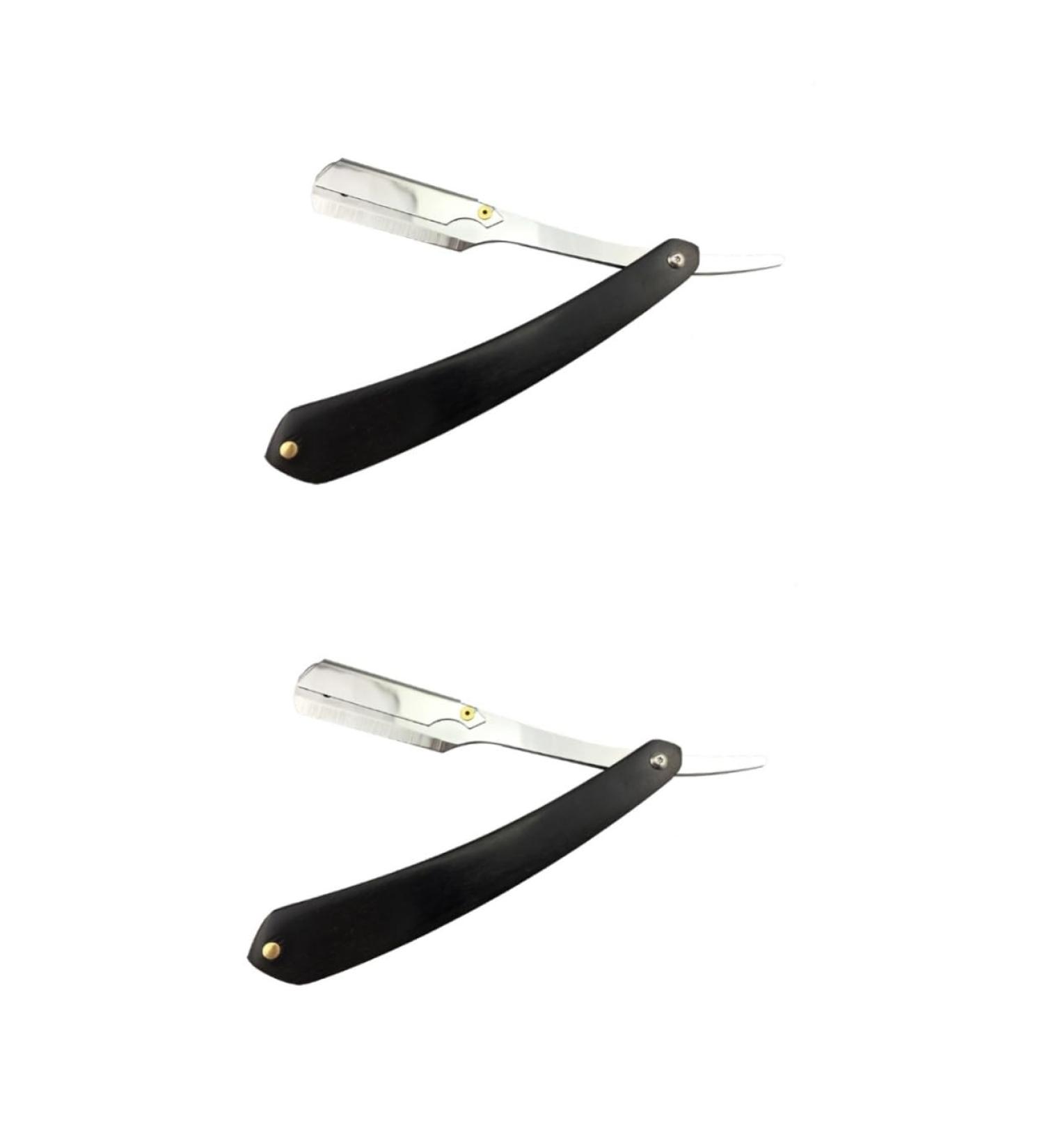 Angoily 2-Pack Straight Razor Kit for Men - Premium Metal Manual Shavers Bamboo Handles & Sharp Blades - International Shipping Available - Buy Online on GoSupps.com