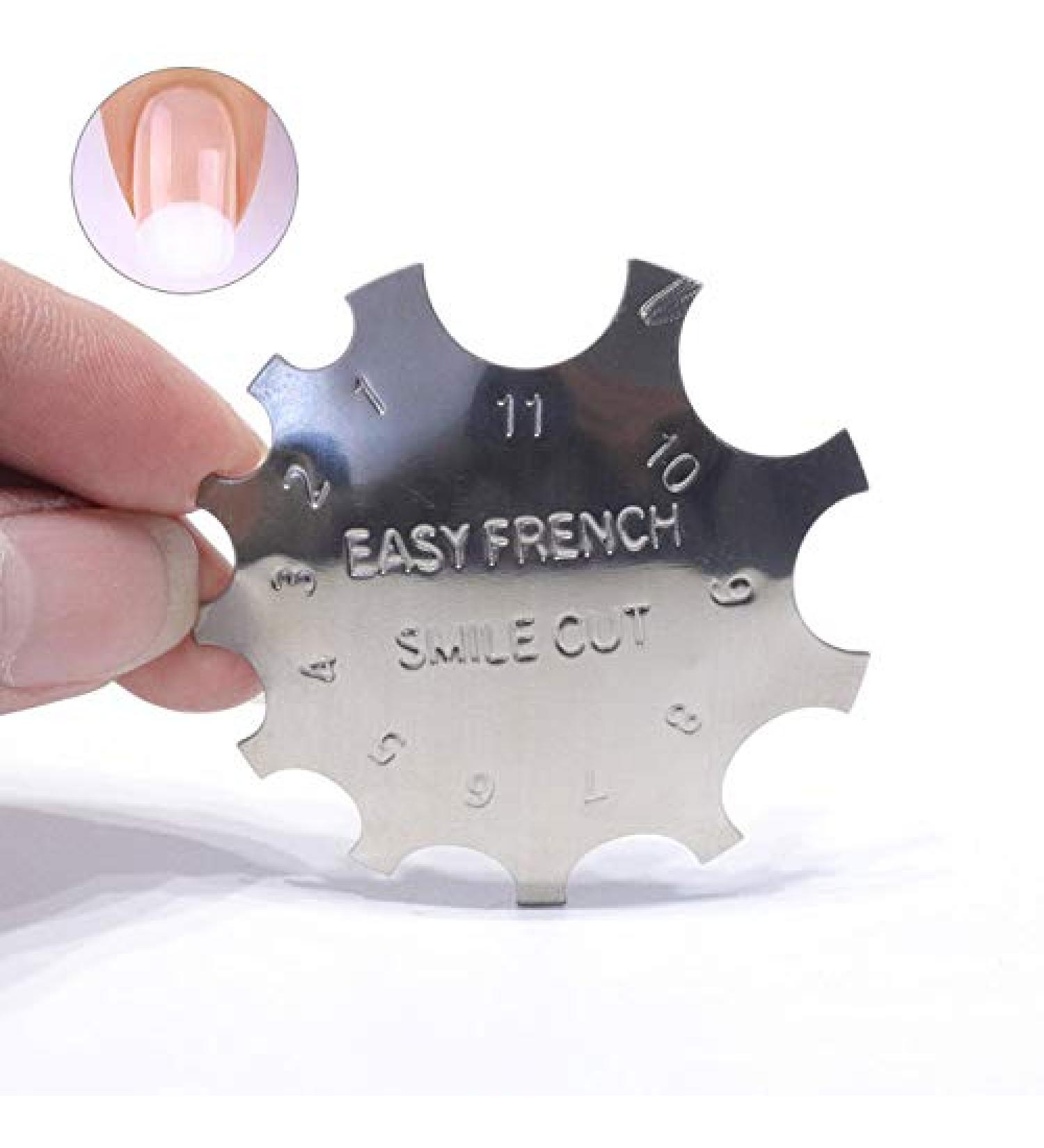 1pcs Line Edge Easy French Smile Cut Nail Stencil Cutter Trimmer Clipper Multi-Size Files Poly Tips Gel Nail Manicure Tool BE673 - (Color: 02) - Buy Online on GoSupps.com