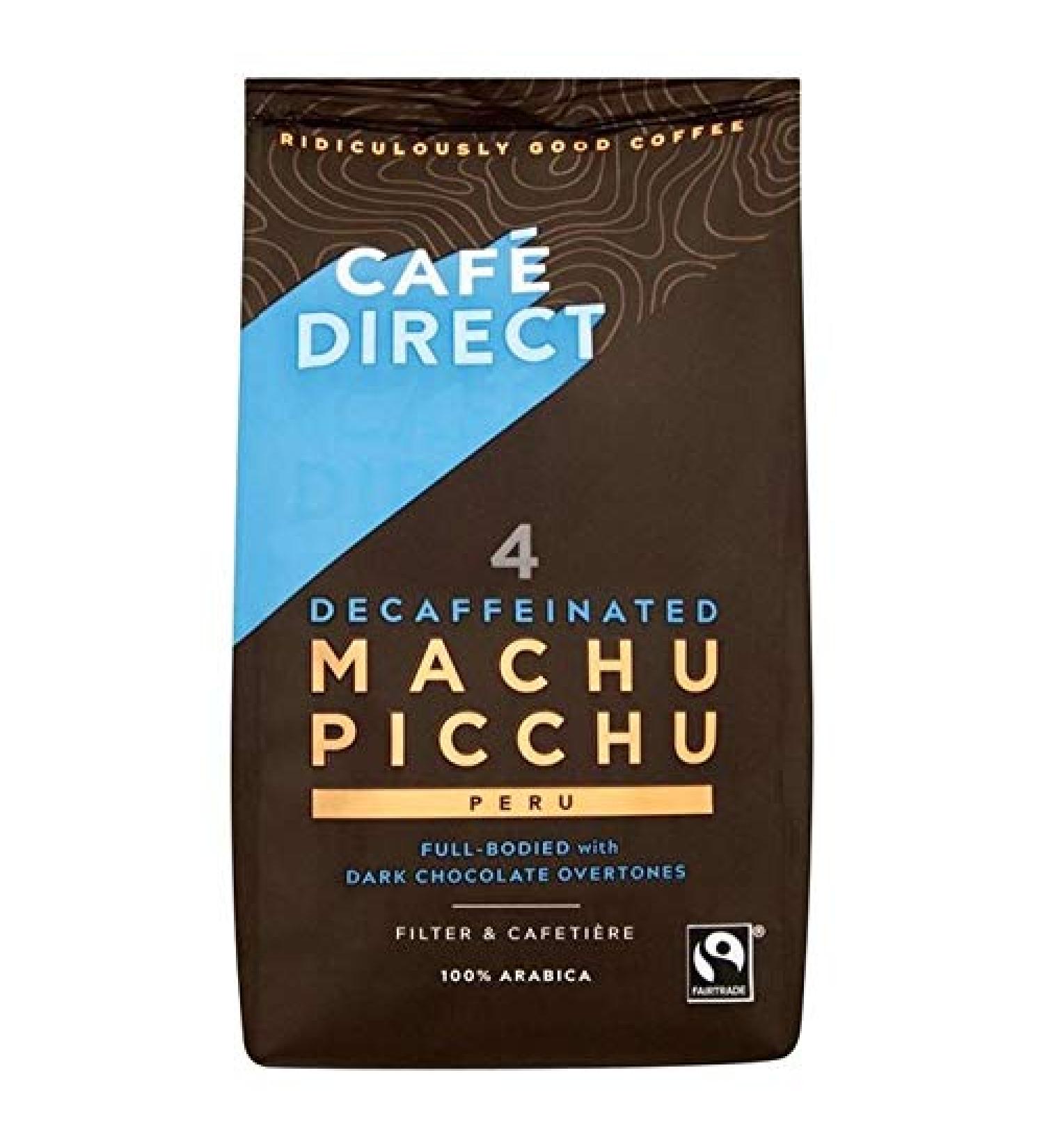 4X Cafedirect Fairtrade Machu Picchu Decaf Coffee 227g