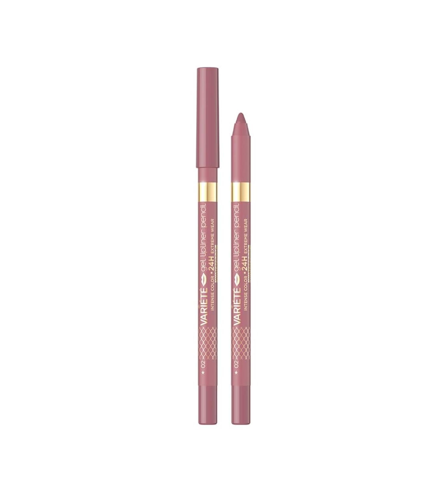 Eveline Cosmetics Variety Waterproof Lip Pencil - No. 02 Highly Pigmented Gel Formula Long Lasting and Weather Resistant Available in 3 Colors - Buy Online on GoSupps.com