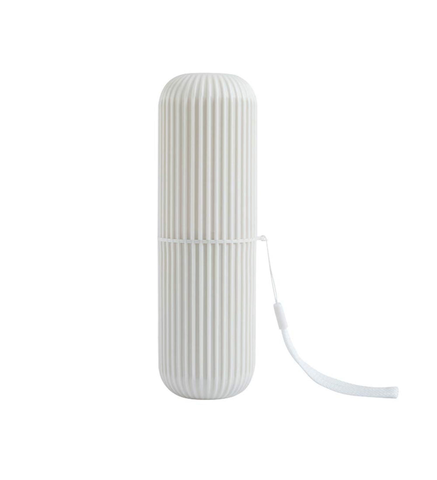 Travel Toothbrush Case Holder - Portable Plastic Toothpaste Storage Cup for Outdoor Trips - Beige - Buy Online on GoSupps.com