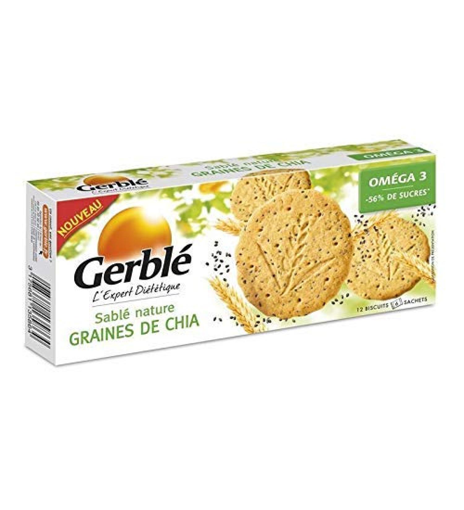 GERBLÉ - Natural Shortbread with Chia Seeds 132 g - Set of 3 - Best Offer